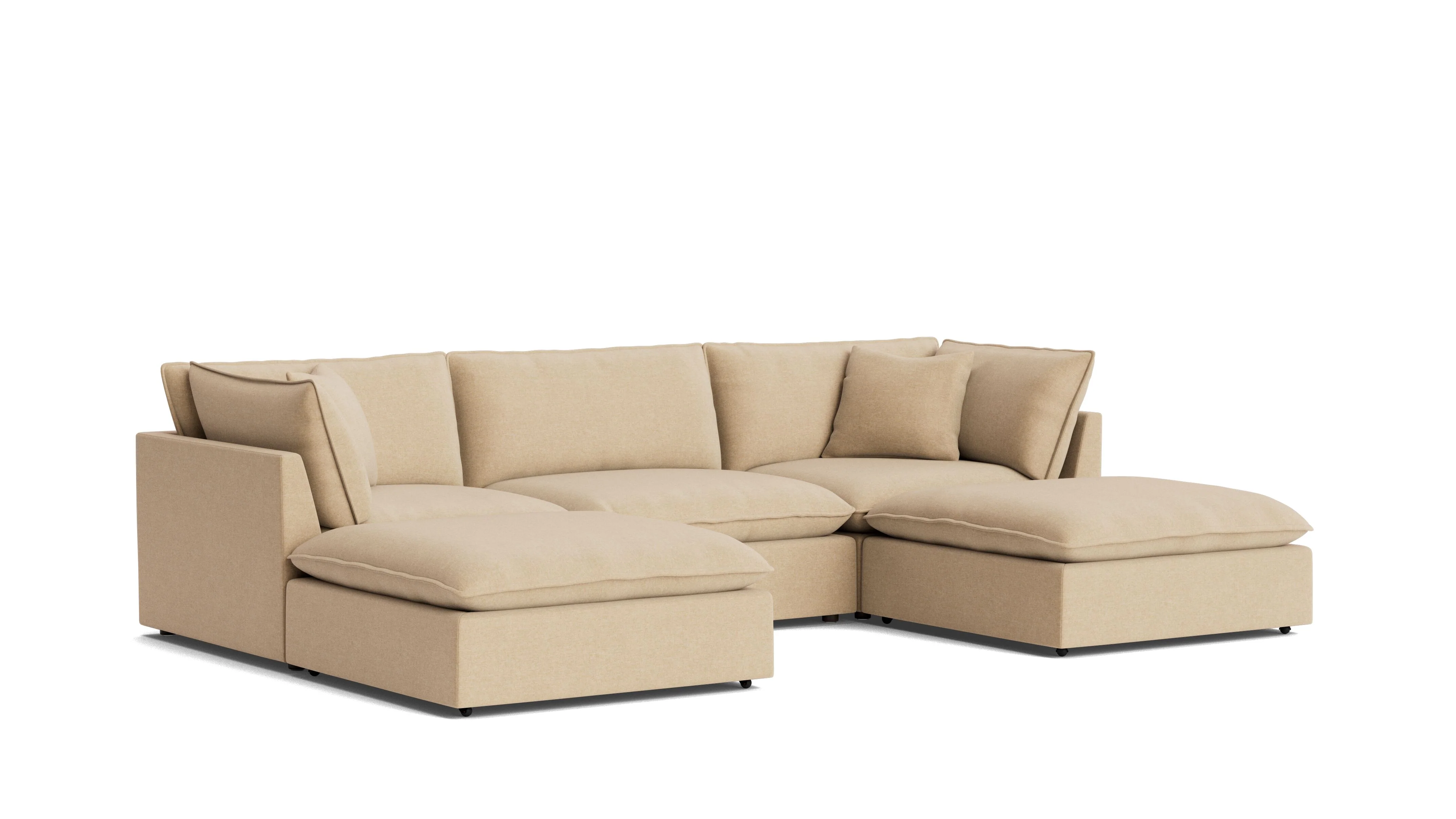 Chill Time 5-Piece Modular U-Shaped Sectional, Hazelnut - Image 3