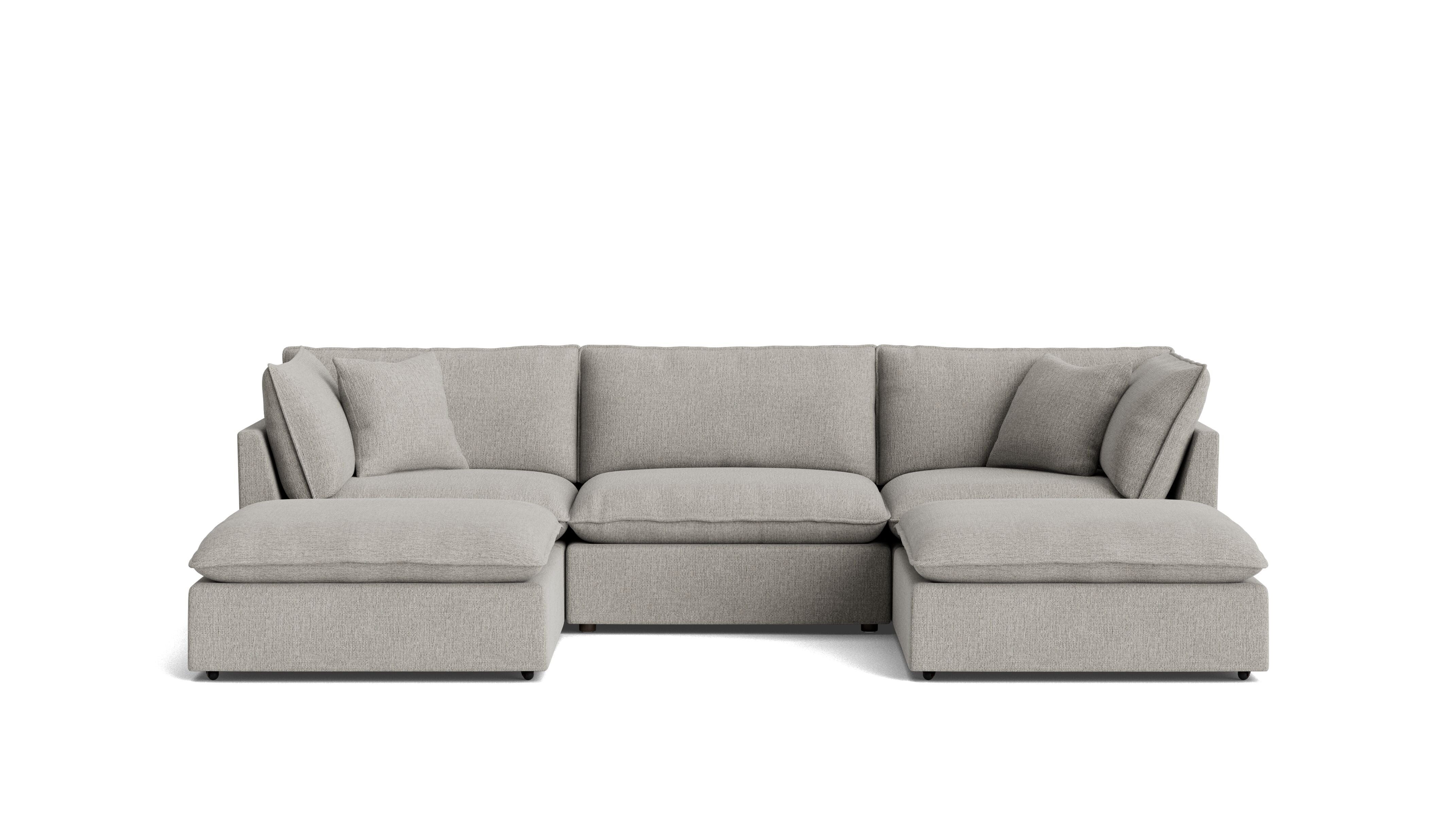 Chill Time 5-Piece Modular U-Shaped Sectional, Heather - Image 2