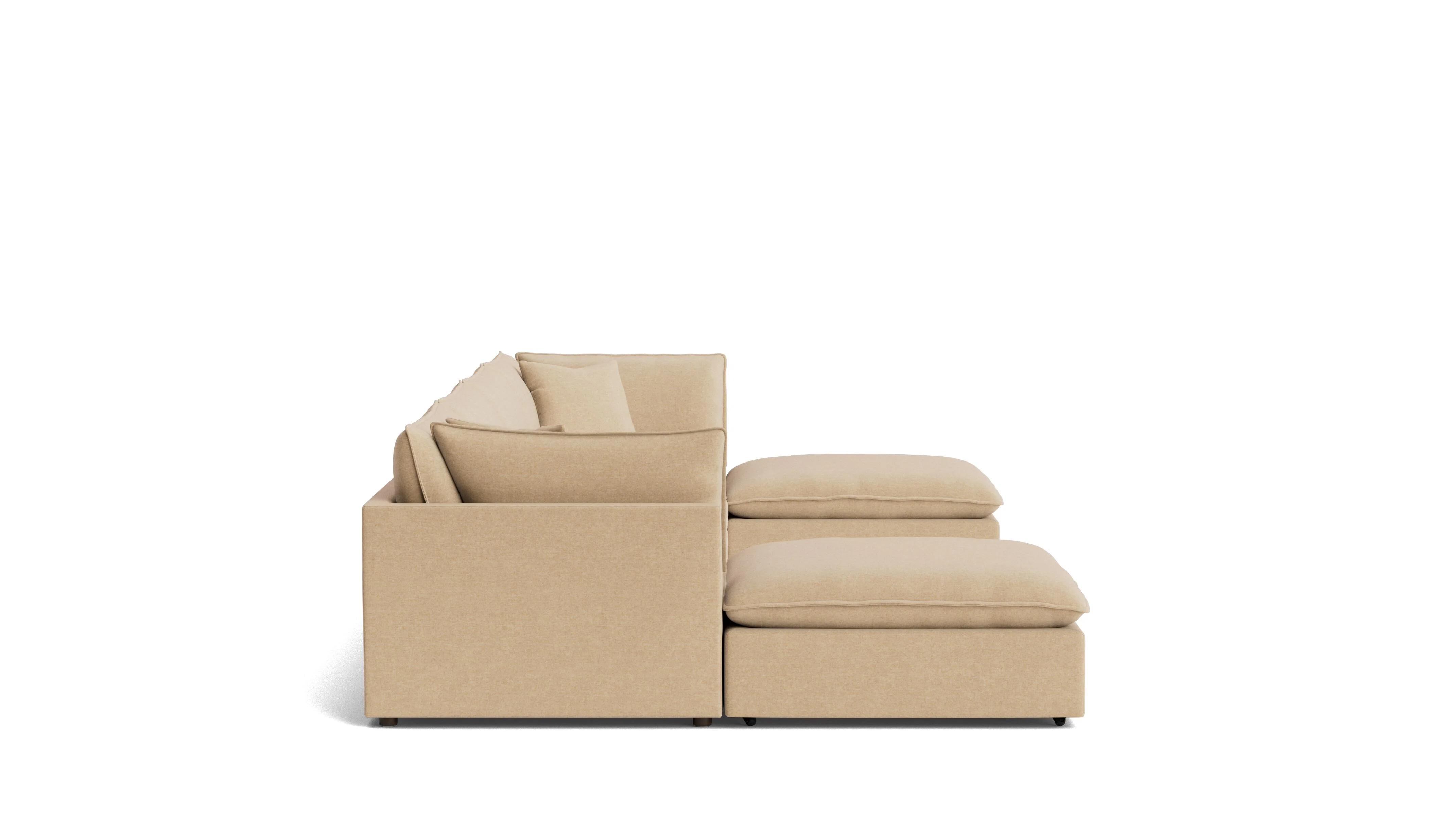 Chill Time 6-Piece Modular U-Shaped Sectional, Hazelnut - Image 4