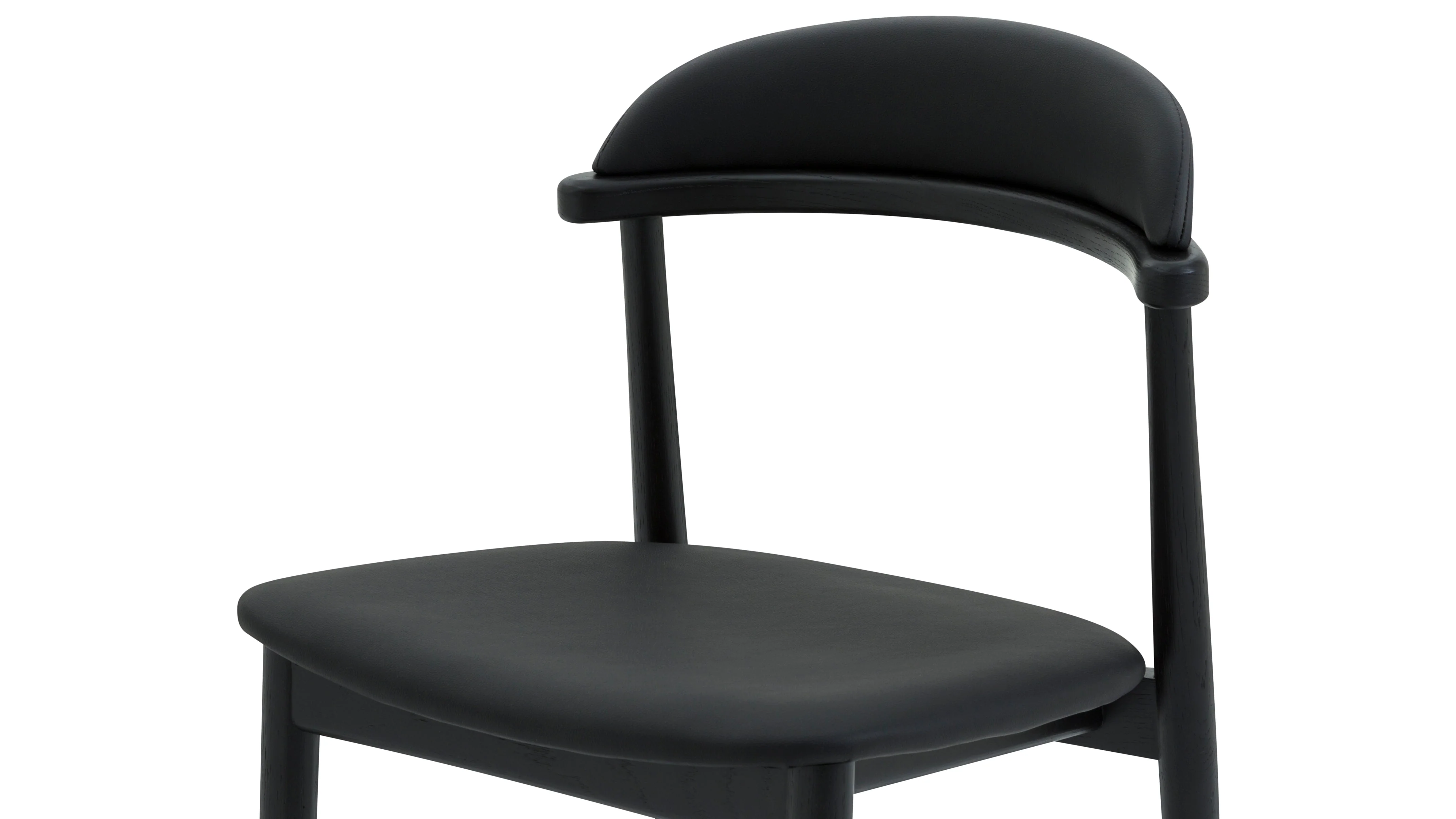 Count On Me Armless Dining Chair (Set of Two), Black Oak, Black Seat - Image 6