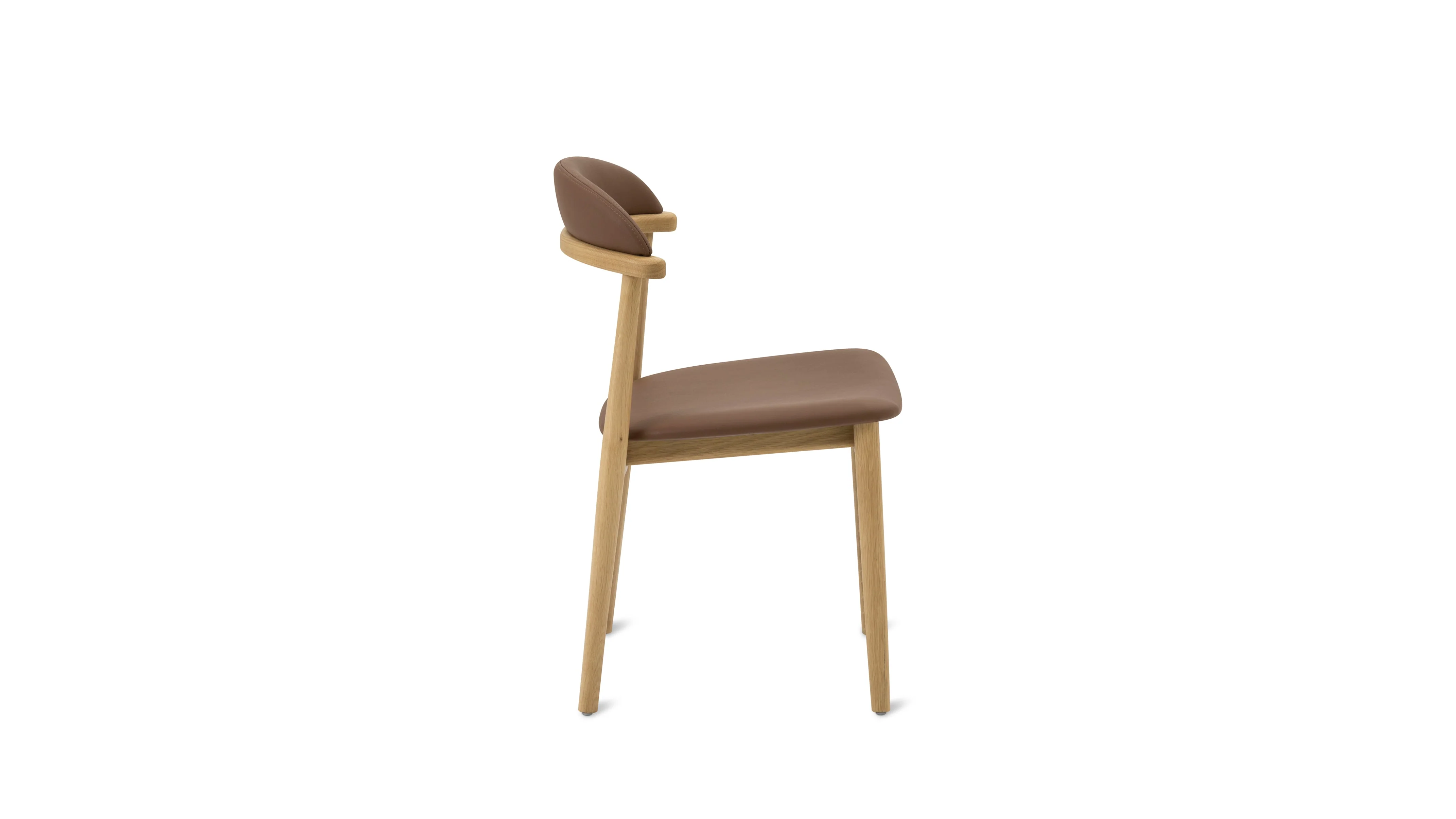 Count On Me Armless Dining Chair (Set of Two), Oak, Brown Seat - Image 4