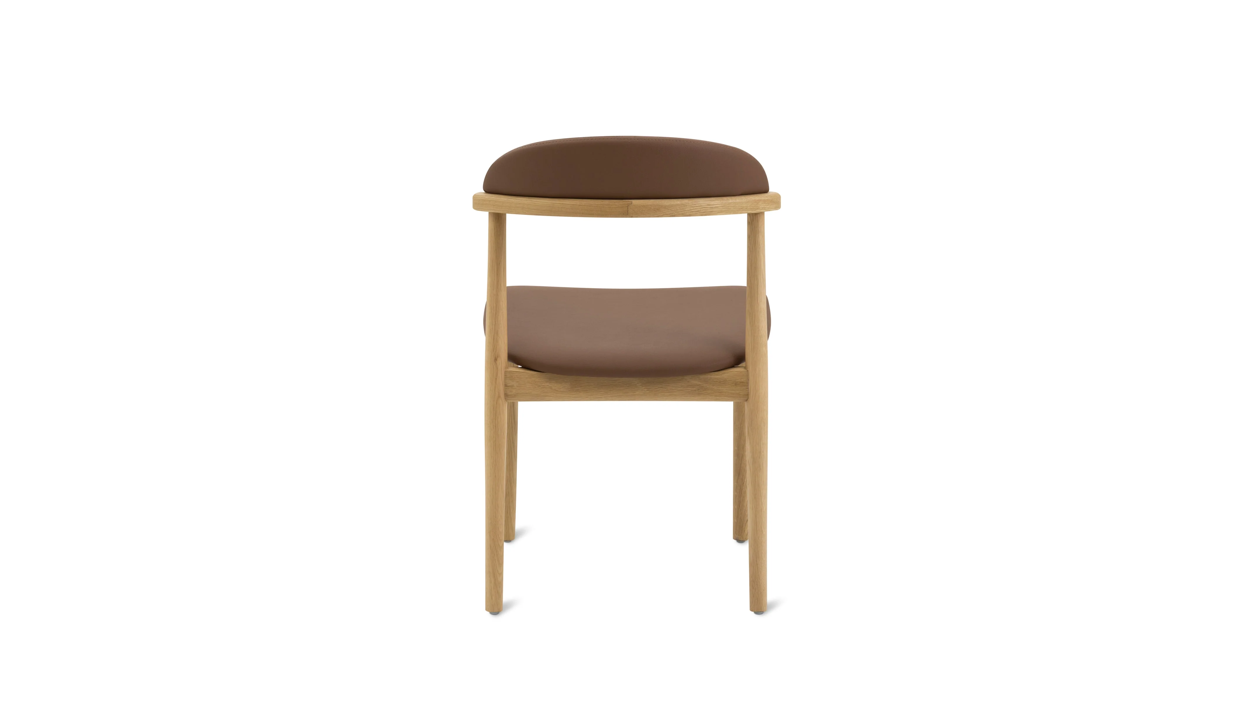 Count On Me Armless Dining Chair (Set of Two), Oak, Brown Seat - Image 8