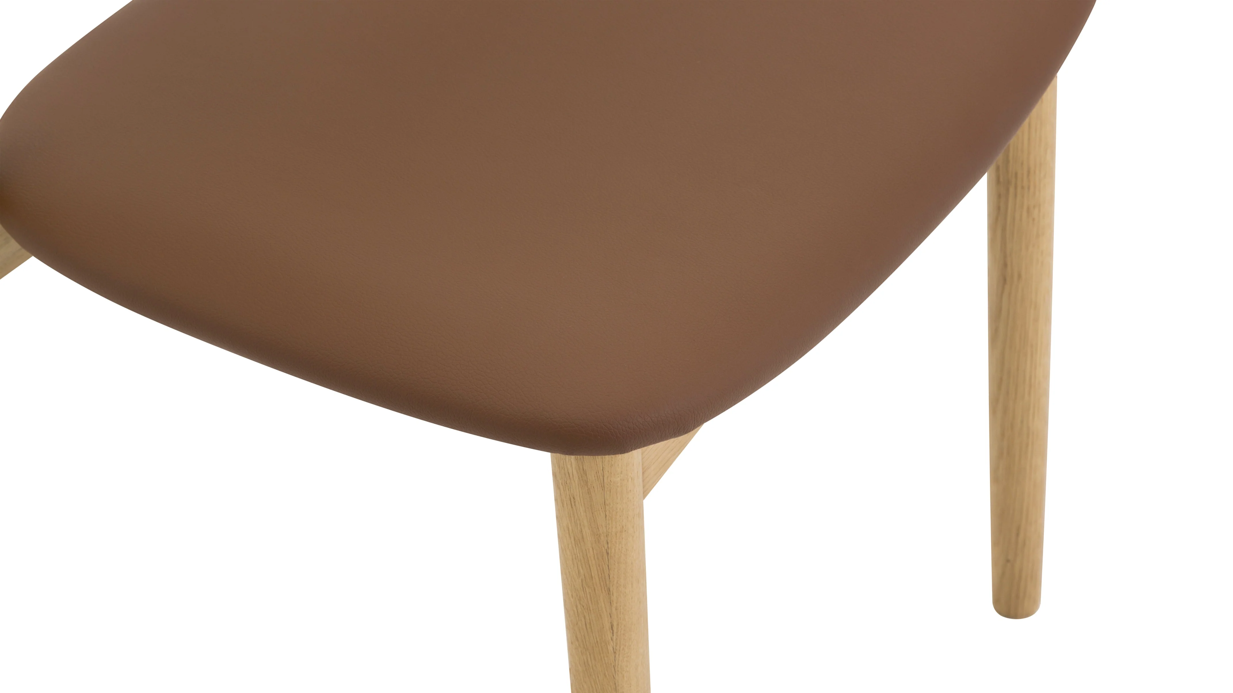 Count On Me Armless Dining Chair (Set of Two), Oak, Brown Seat - Image 9