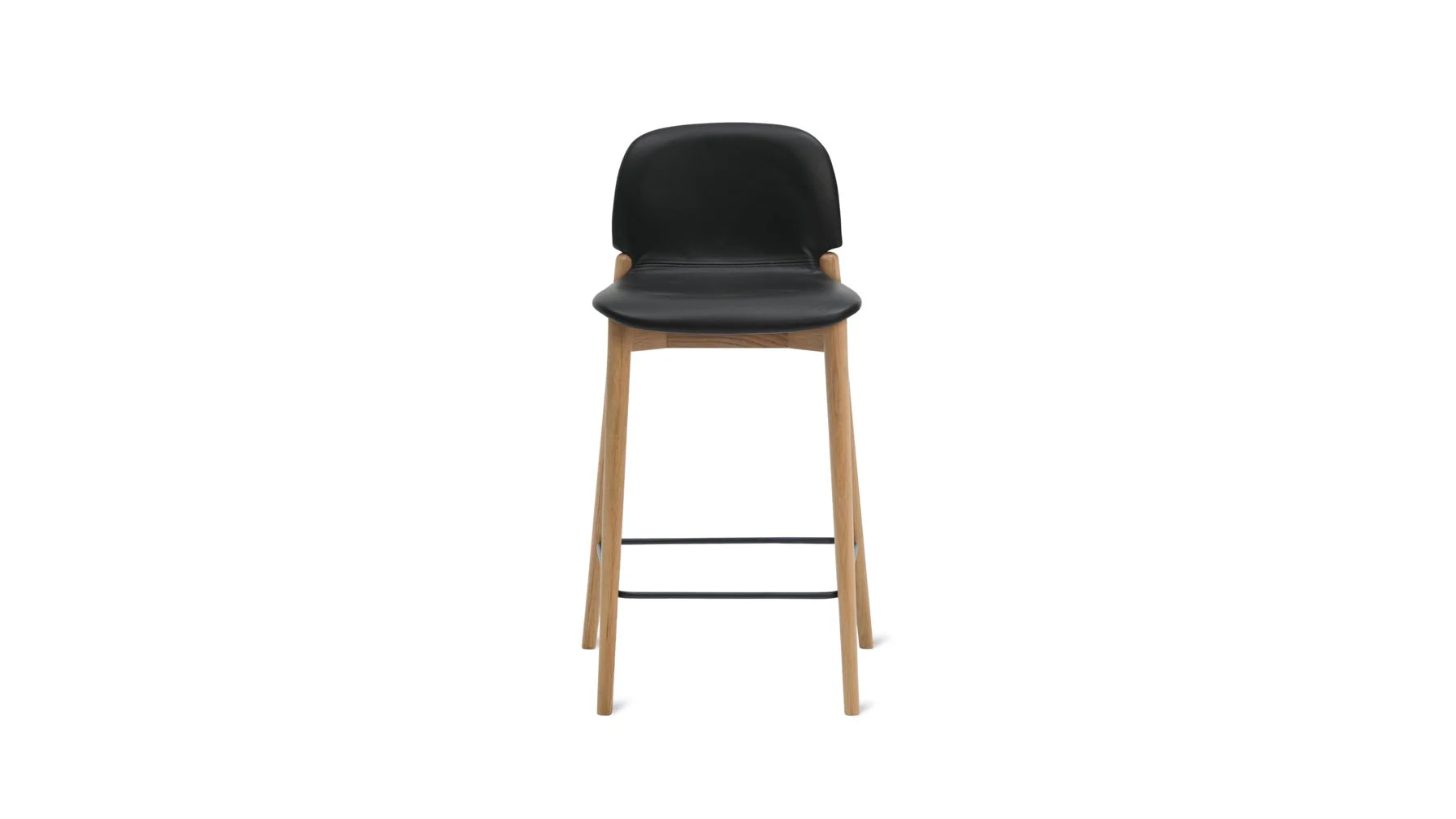 Dine In Counter Stool, Oak/Black Leather - Image 5