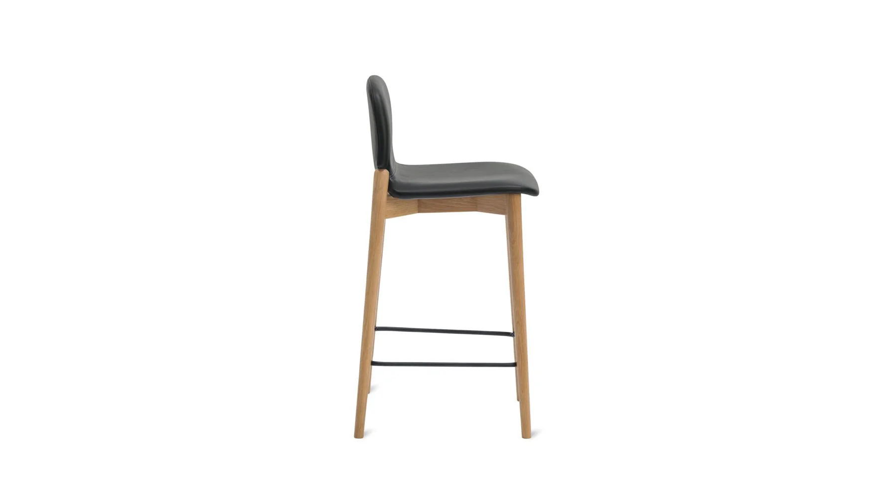 Dine In Counter Stool, Oak/Black Leather - Image 7