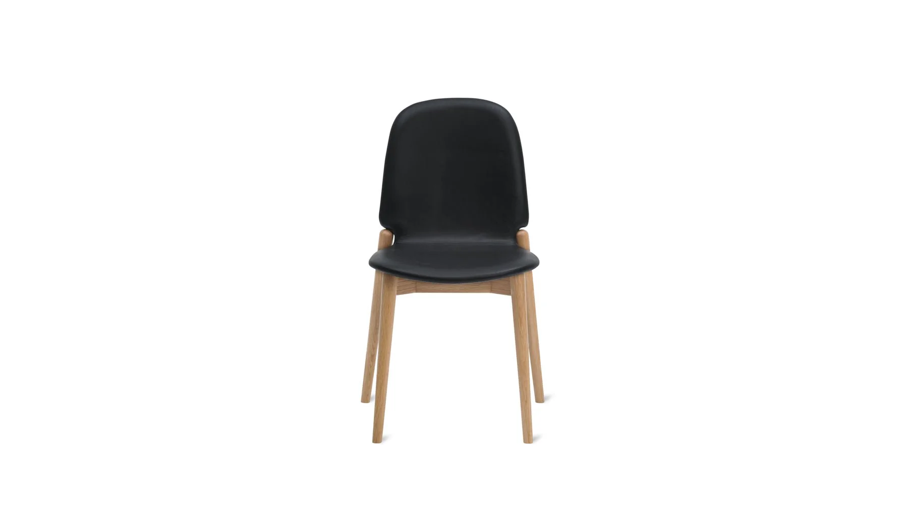 Dine In Dining Chair (Set of Two), Oak/Black Leather - Image 4