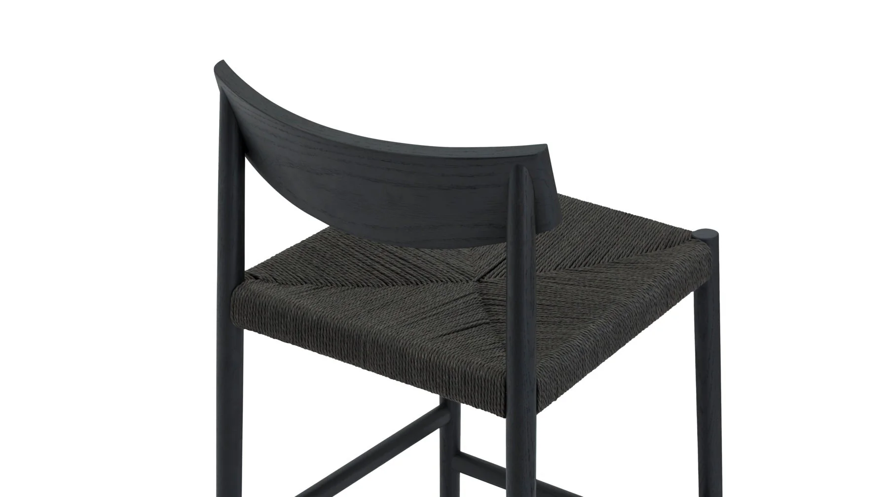 Dinner Guest Counter Stool, Black Oak/ Black Papercord Seat - Image 11
