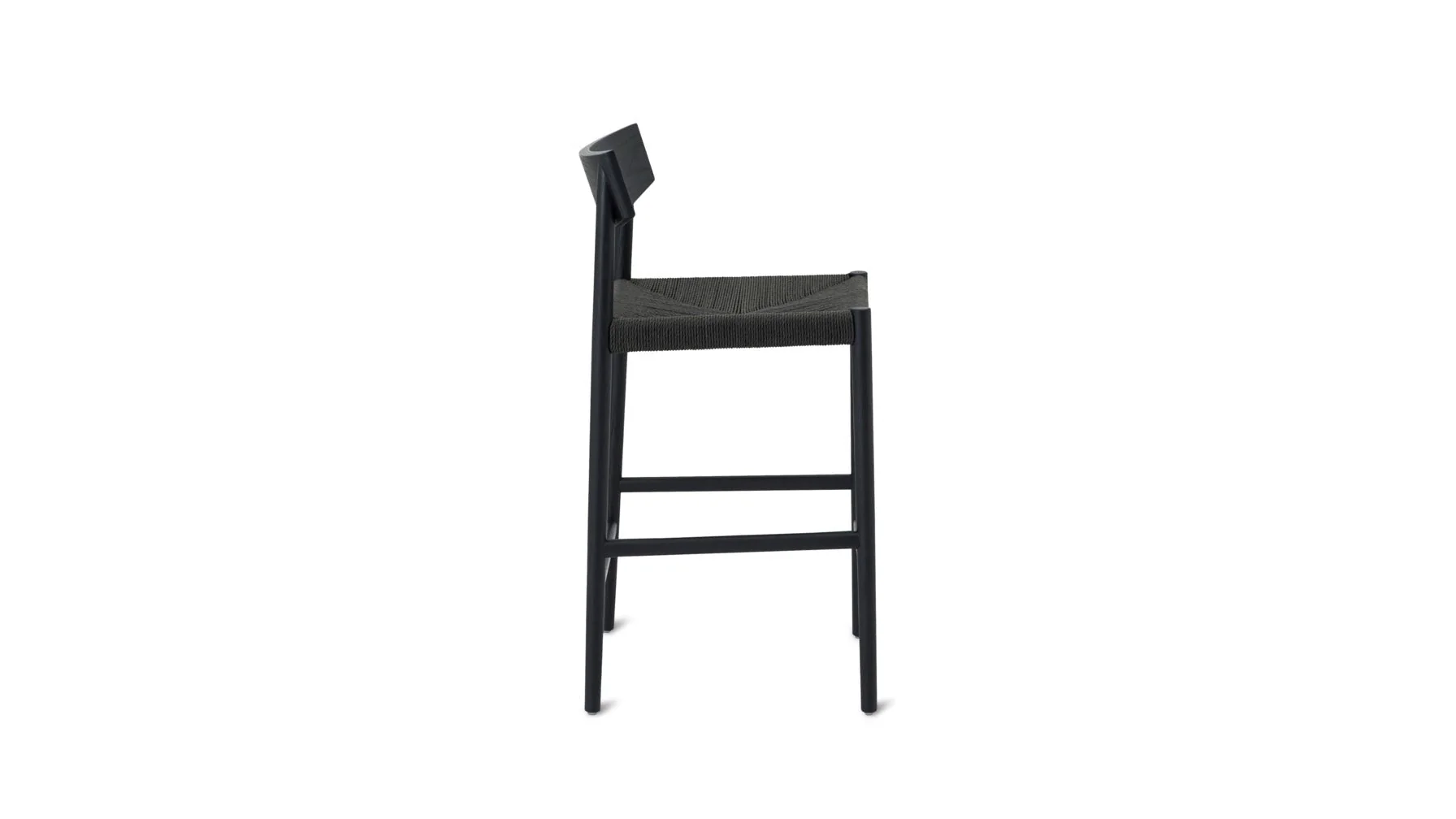 Dinner Guest Counter Stool, Black Oak/ Black Papercord Seat - Image 6