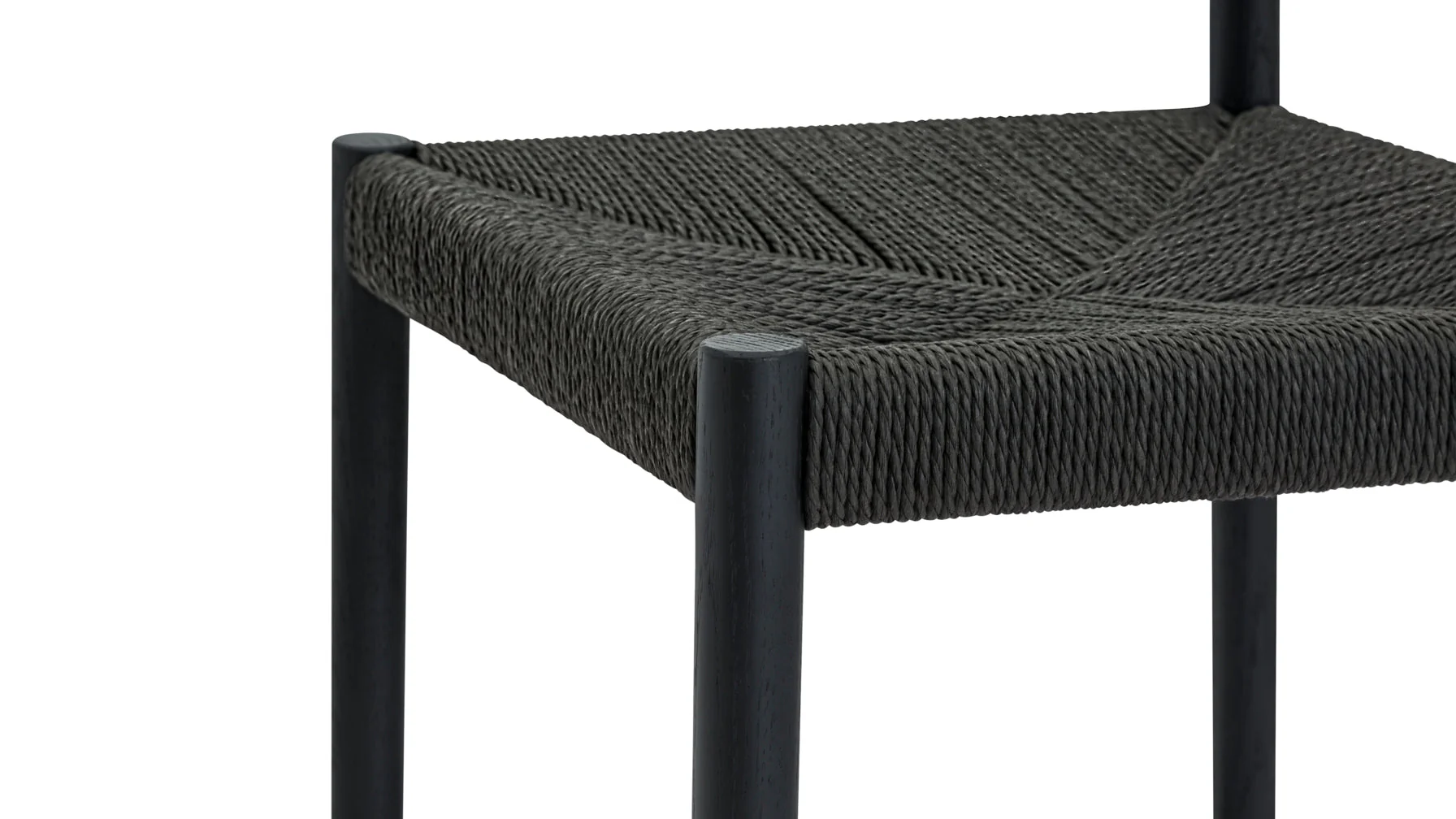 Dinner Guest Counter Stool, Black Oak/ Black Papercord Seat - Image 9