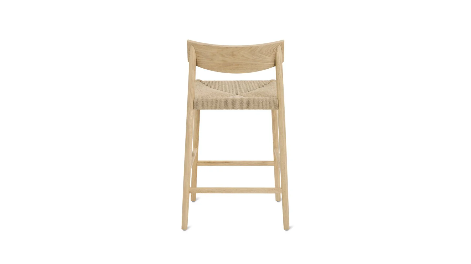 Dinner Guest Counter Stool, White Oak/ Natural Papercord Seat - Image 6