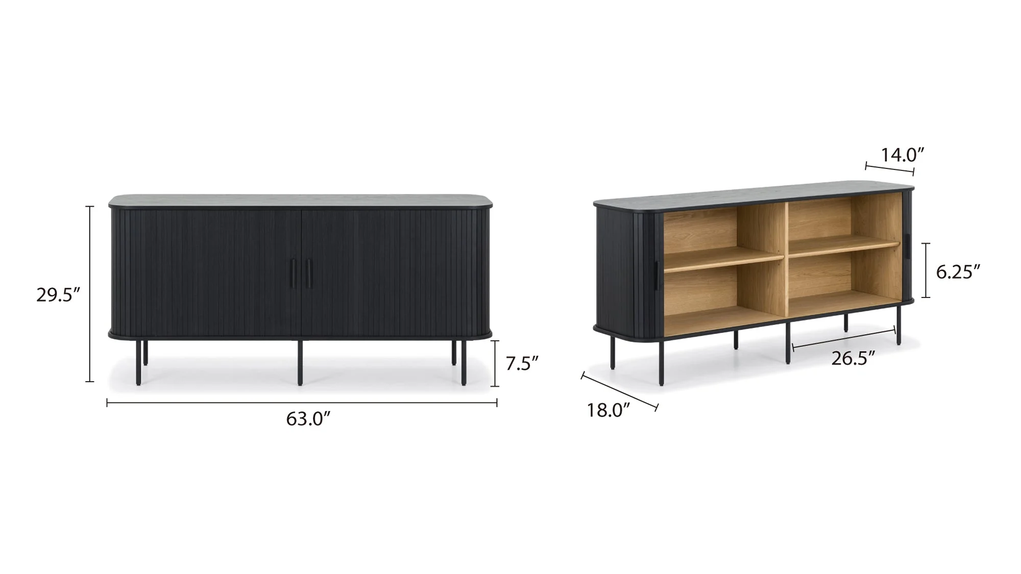 Easy Edge Sideboard, Regular, Black Oak - Image 10
