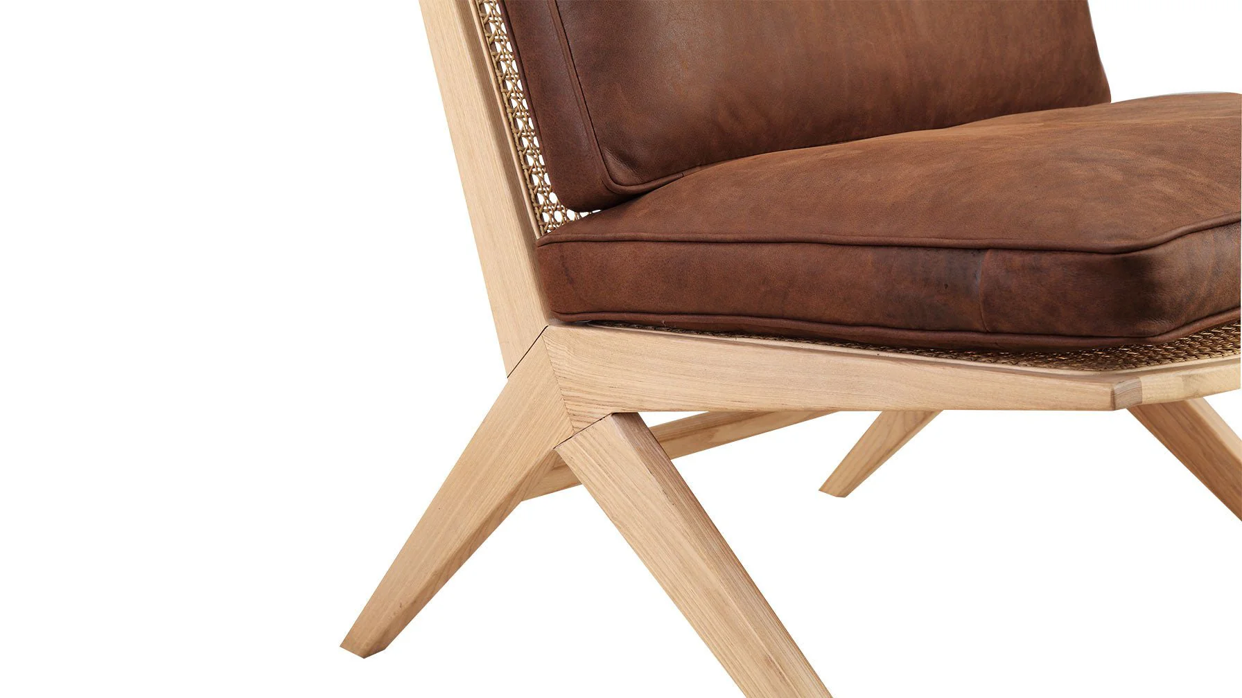 Endless Summer Lounge Chair with Cushion, Ash/Cognac Leather - Image 8