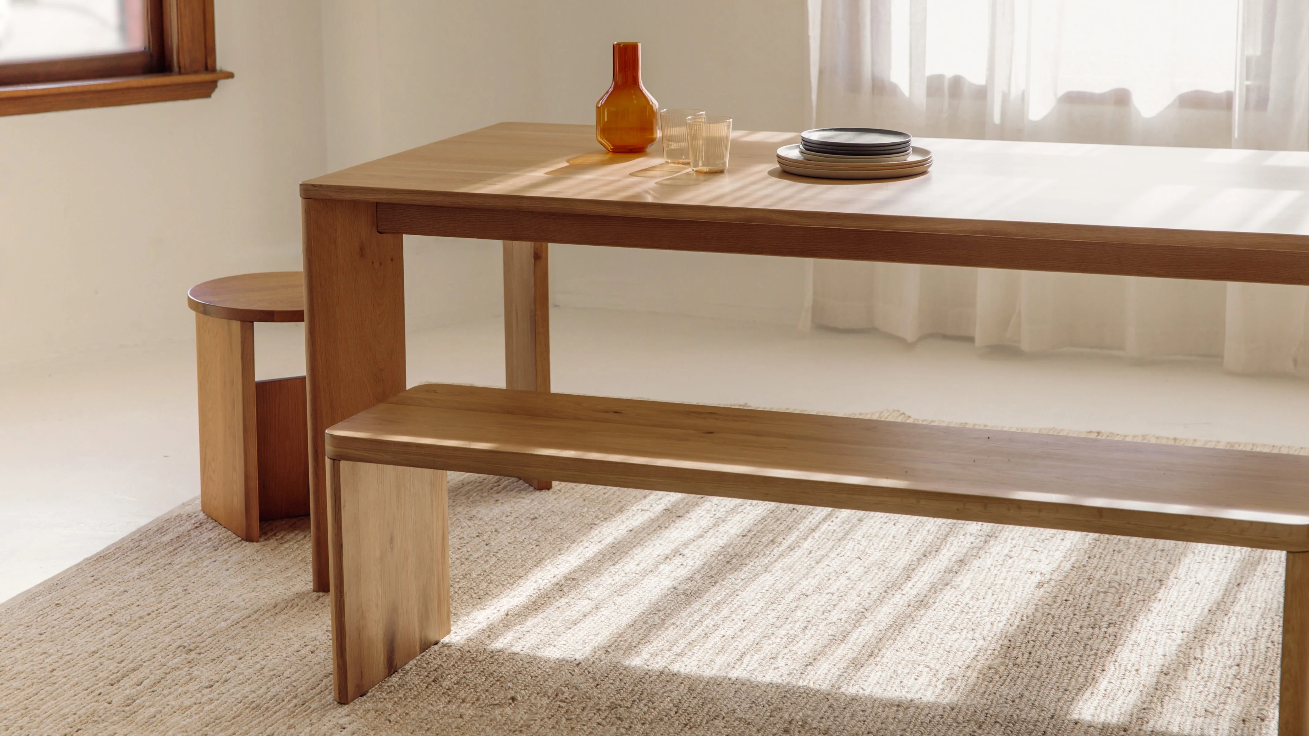Form Bench, Seats 3, Oak - Image 3