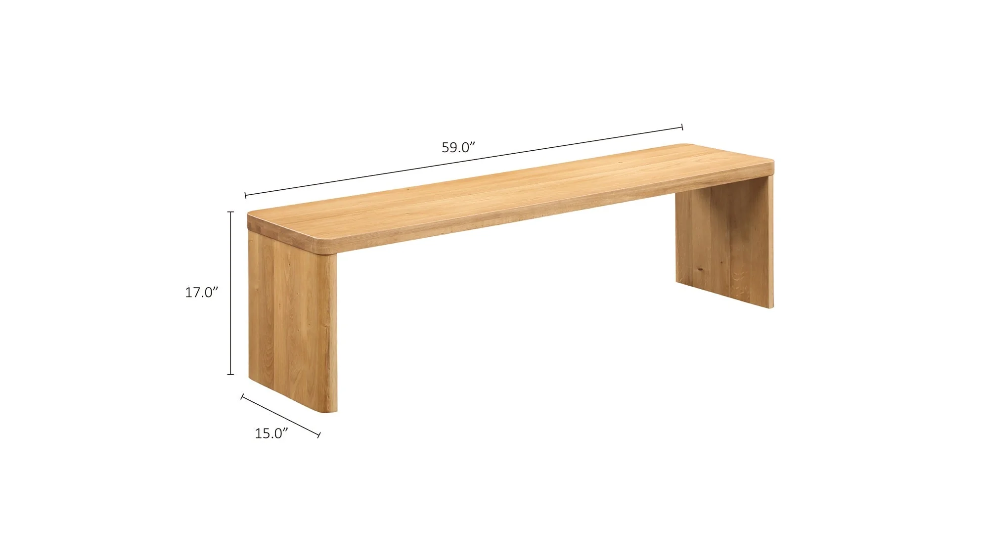 Form Bench, Seats 3, Oak - Image 9