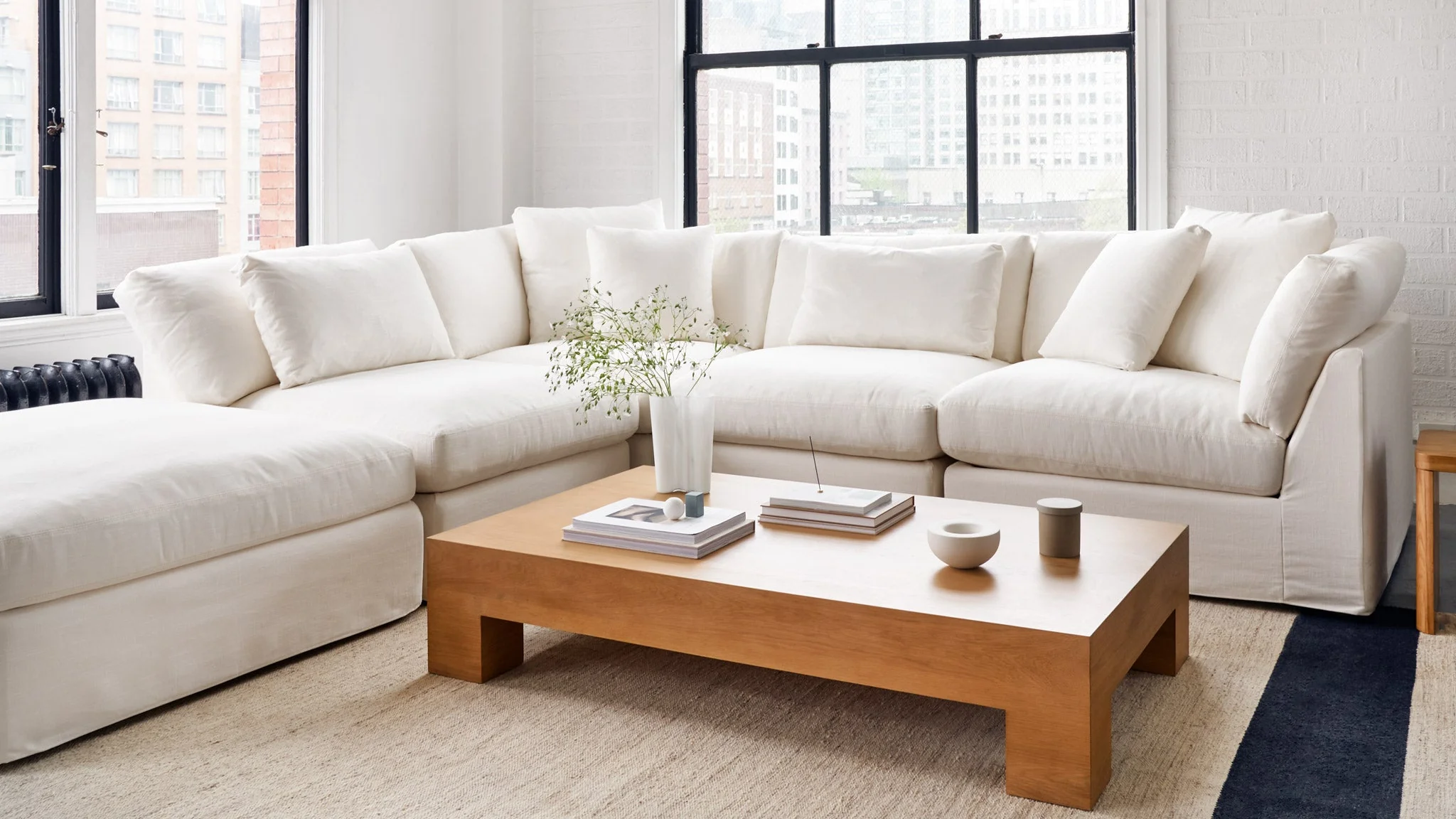Get Together™ Ottoman, Standard, Cream Linen - Image 6