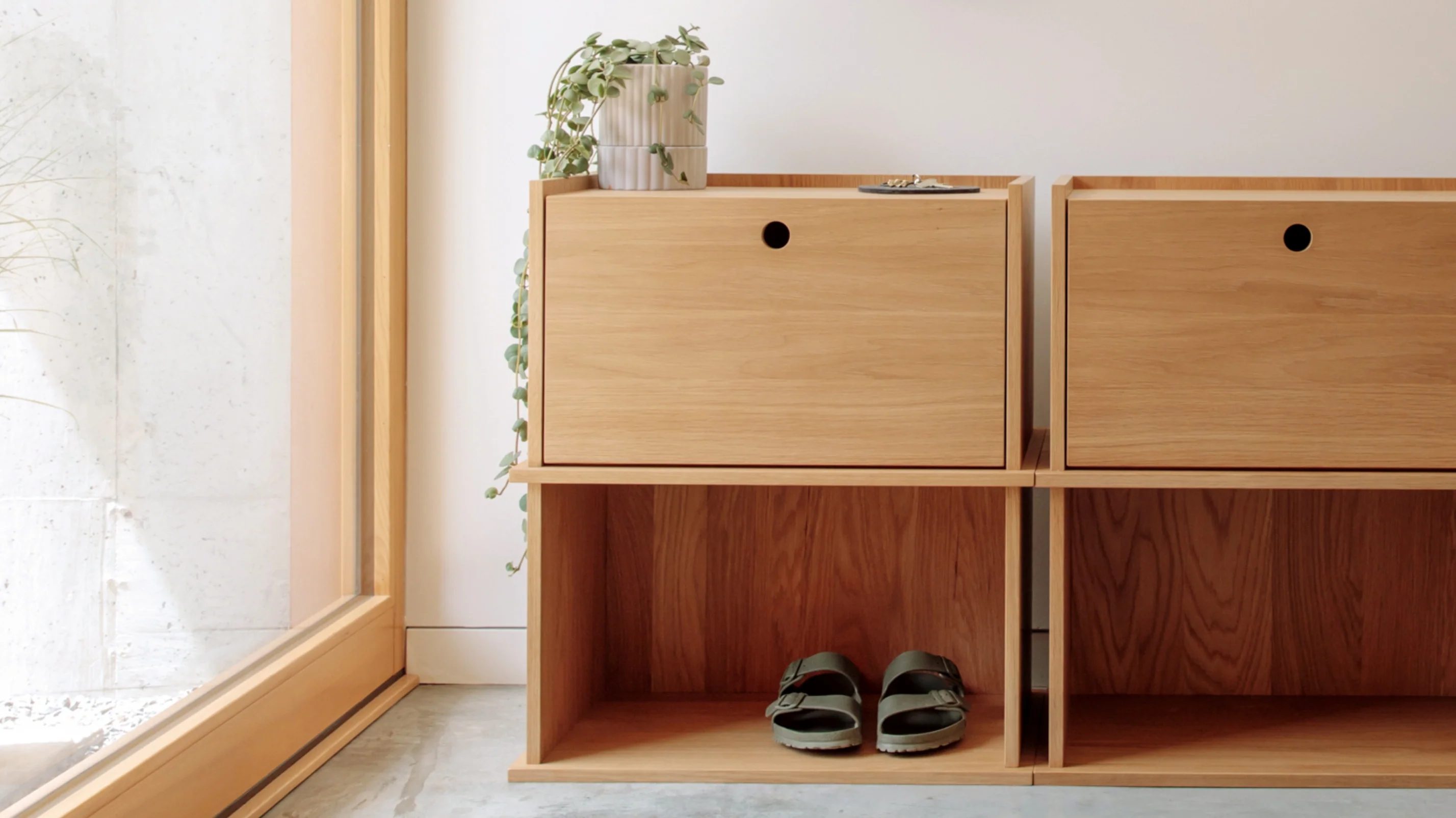 Keep Stacking Storage System 2-Piece, Open and Closed, White Oak - Image 10