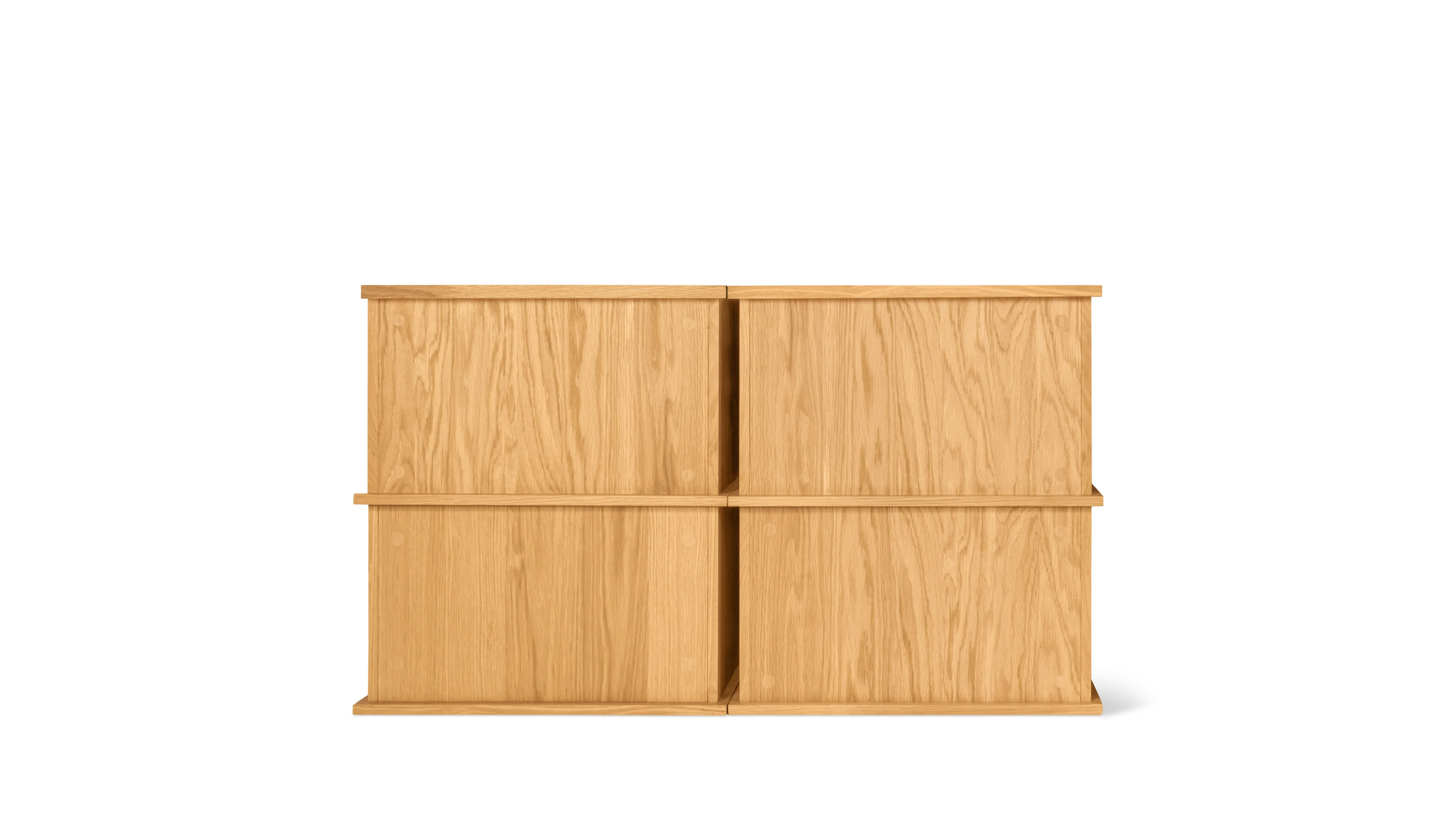 Keep Stacking Storage System 4-Piece, Open and Closed, White Oak - Image 6