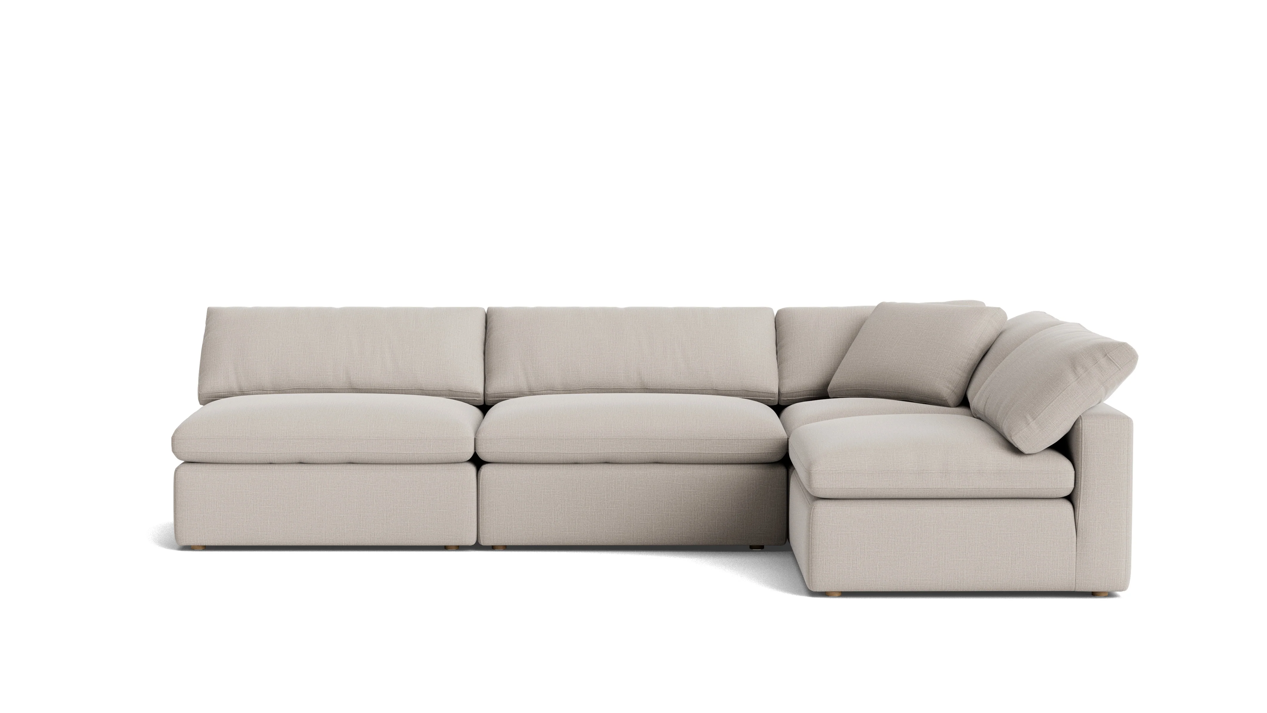 Movie Night™ 4-Piece Modular Sectional Open, Large, Clay - Image 2