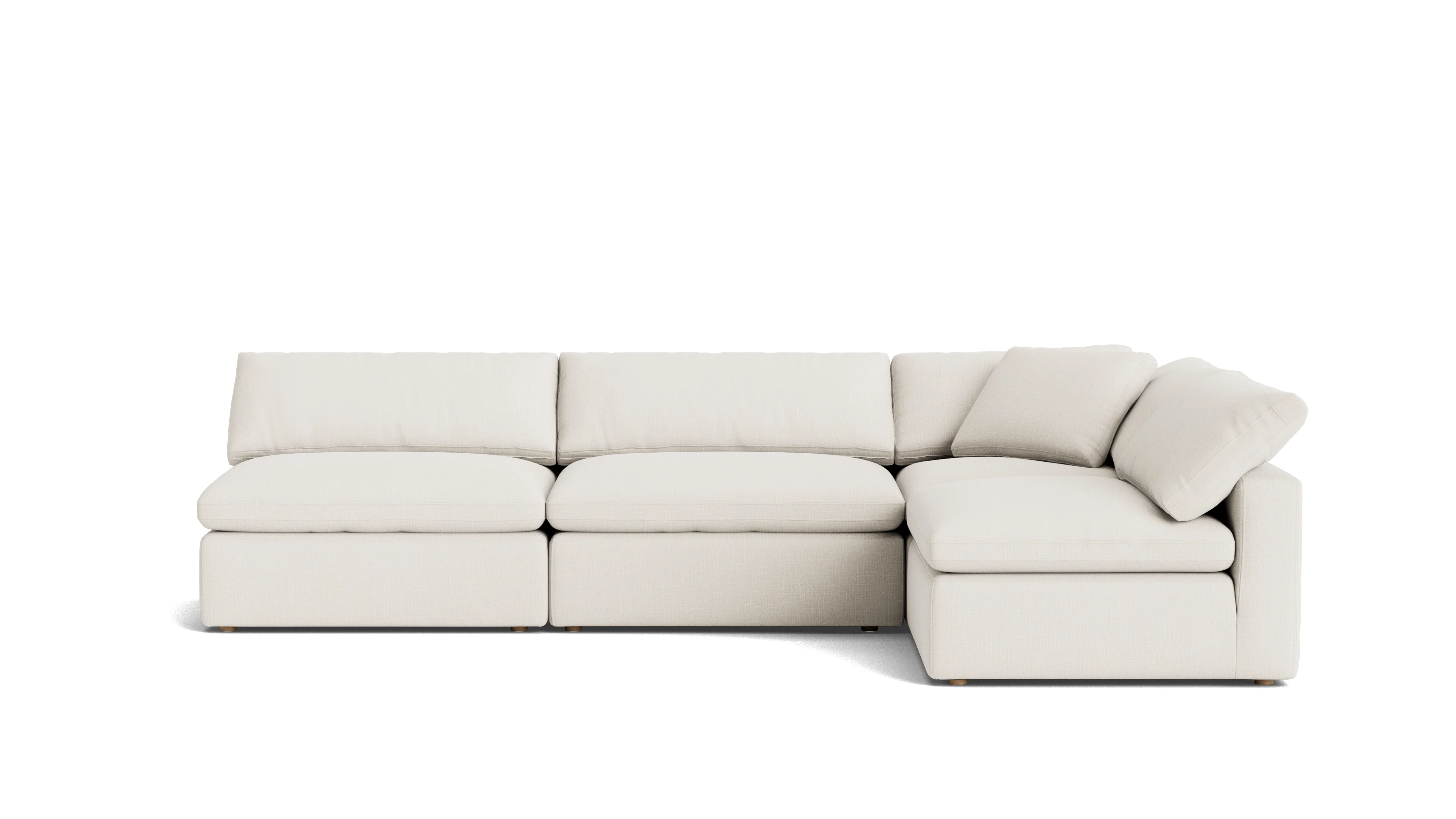 Movie Night™ 4-Piece Modular Sectional Open, Large, Cream Linen - Image 2