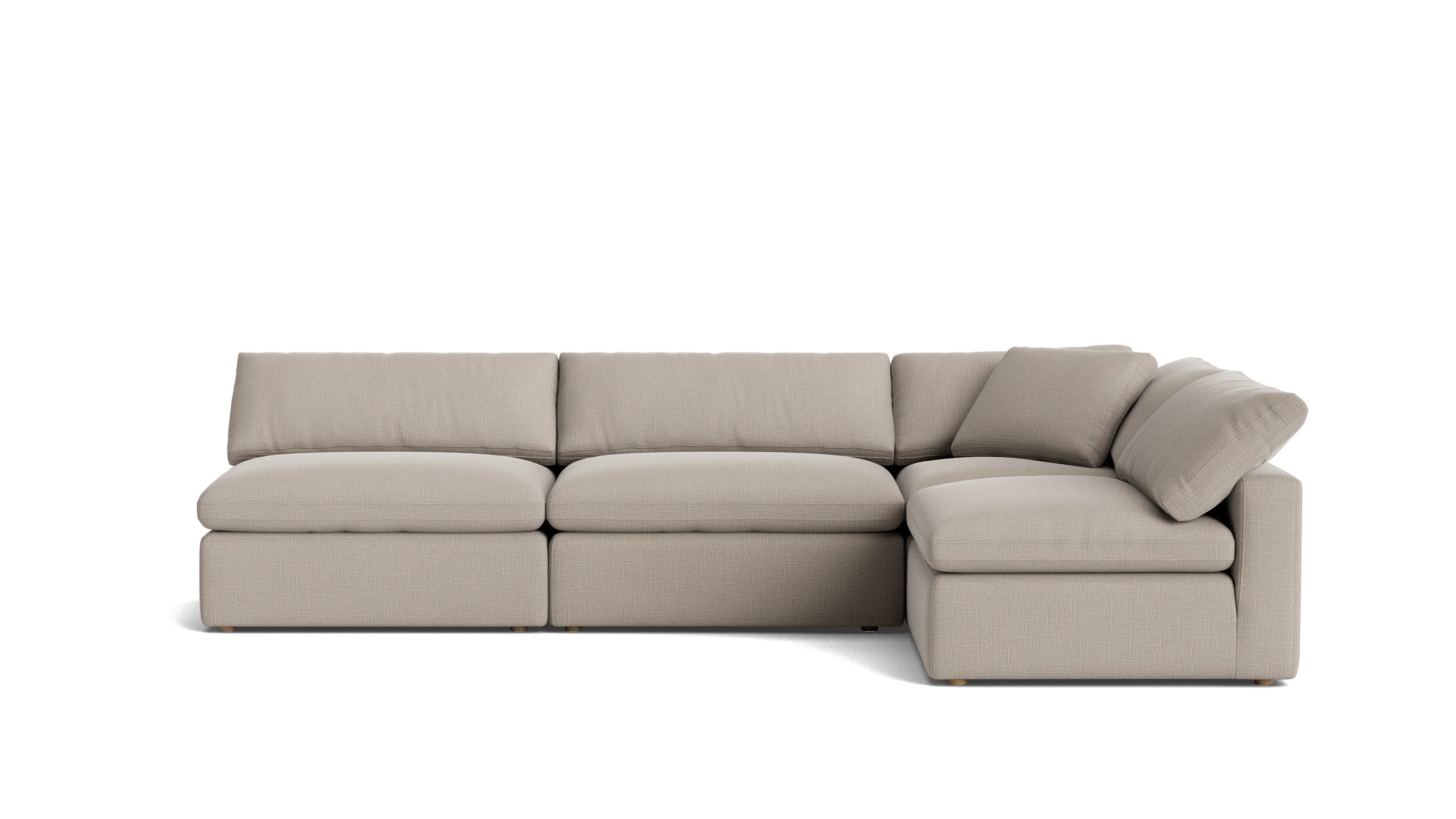 Movie Night™ 4-Piece Modular Sectional Open, Large, Light Pebble - Image 2