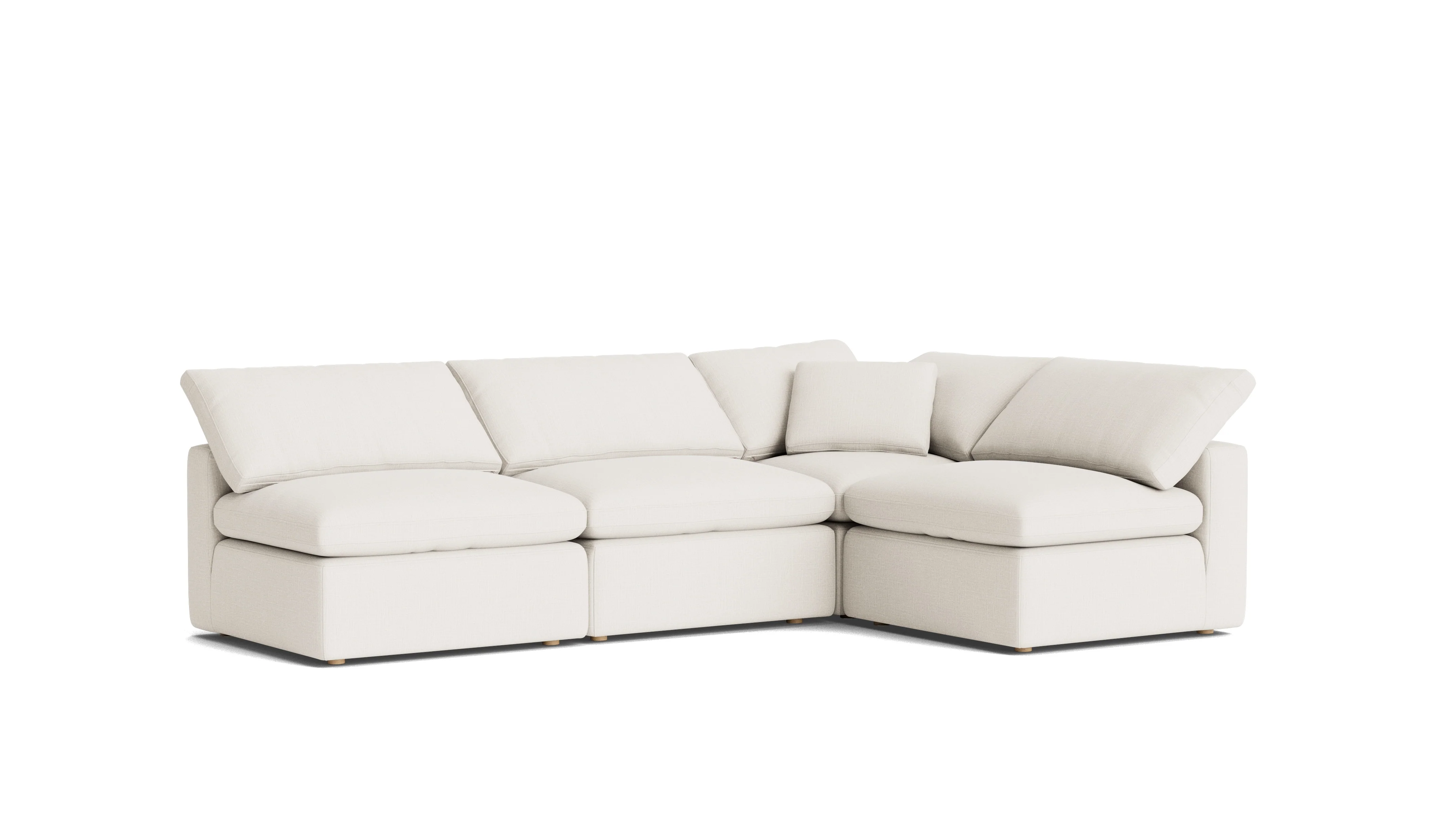 Movie Night™ 4-Piece Modular Sectional Open, Standard, Cream Linen - Image 3