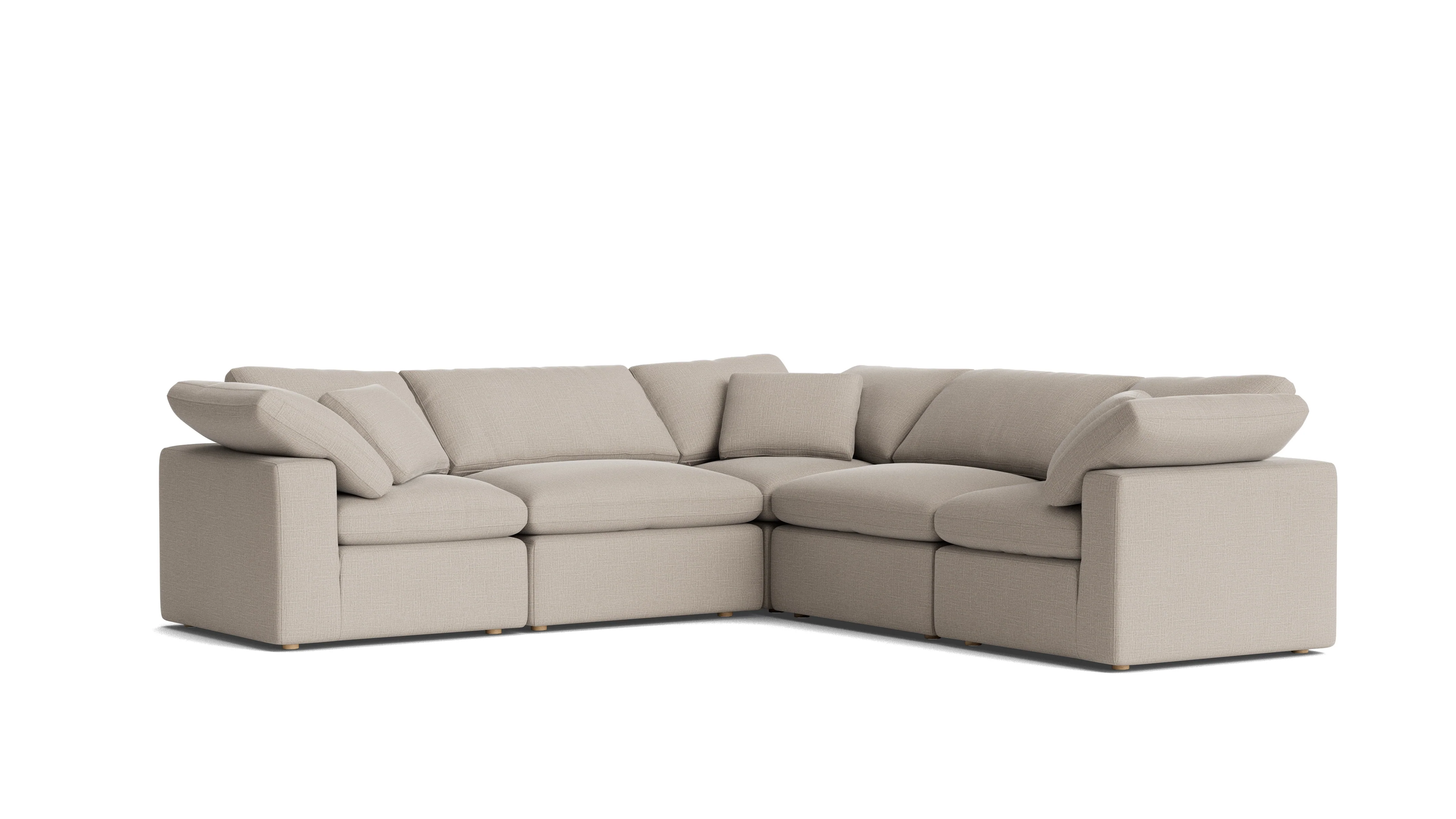Movie Night™ 5-Piece Modular Sectional Closed, Standard, Light Pebble - Image 3