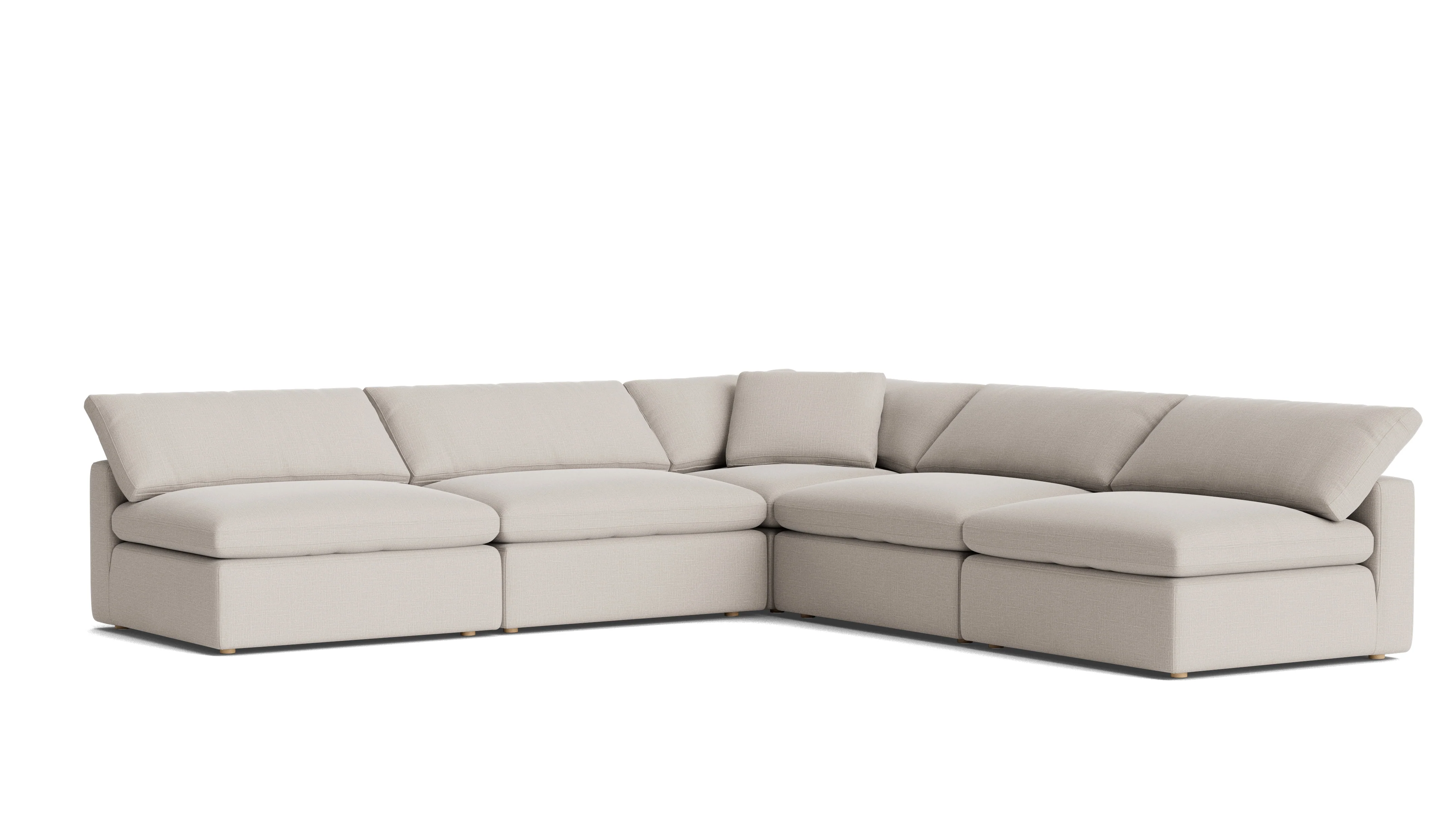 Movie Night™ 5-Piece Modular Sectional Open, Large, Clay - Image 3