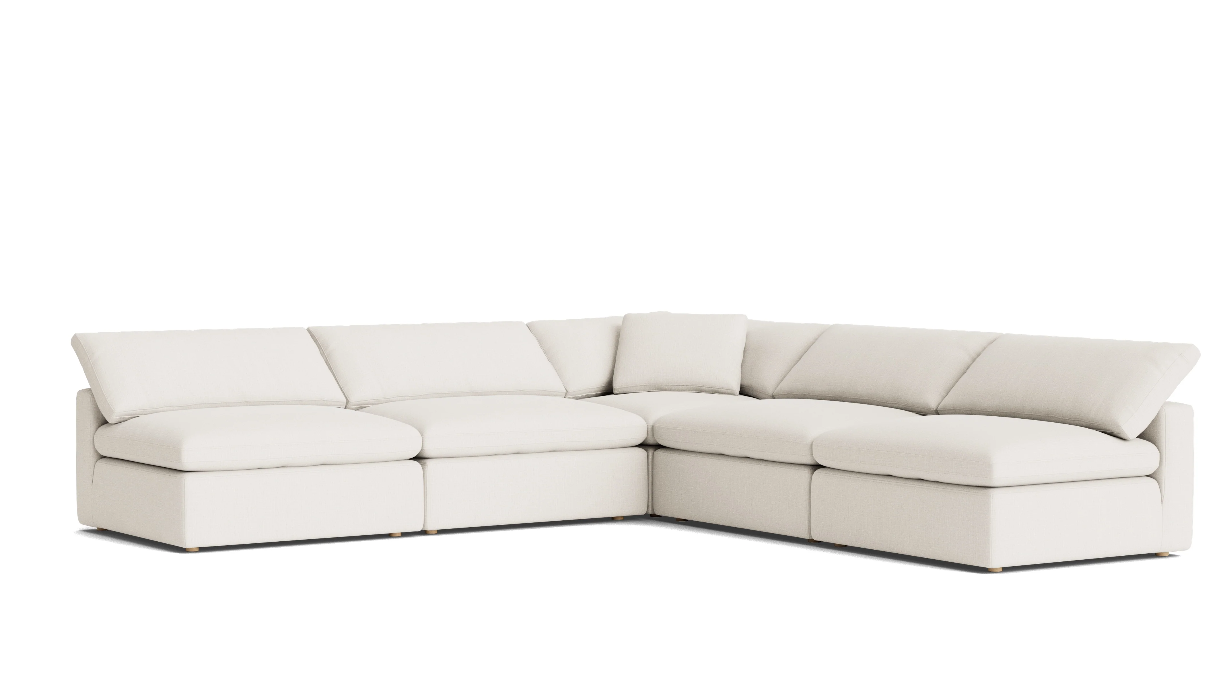 Movie Night™ 5-Piece Modular Sectional Open, Large, Cream Linen - Image 3