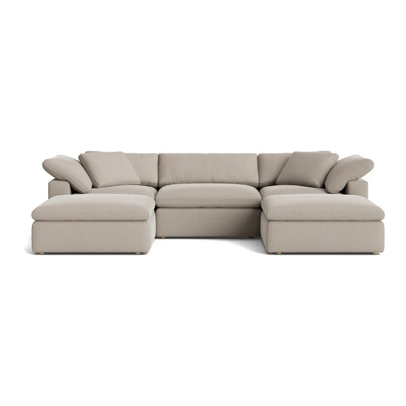 Movie Night™ 5-Piece Modular U-Shaped Sectional, Large, Light Pebble