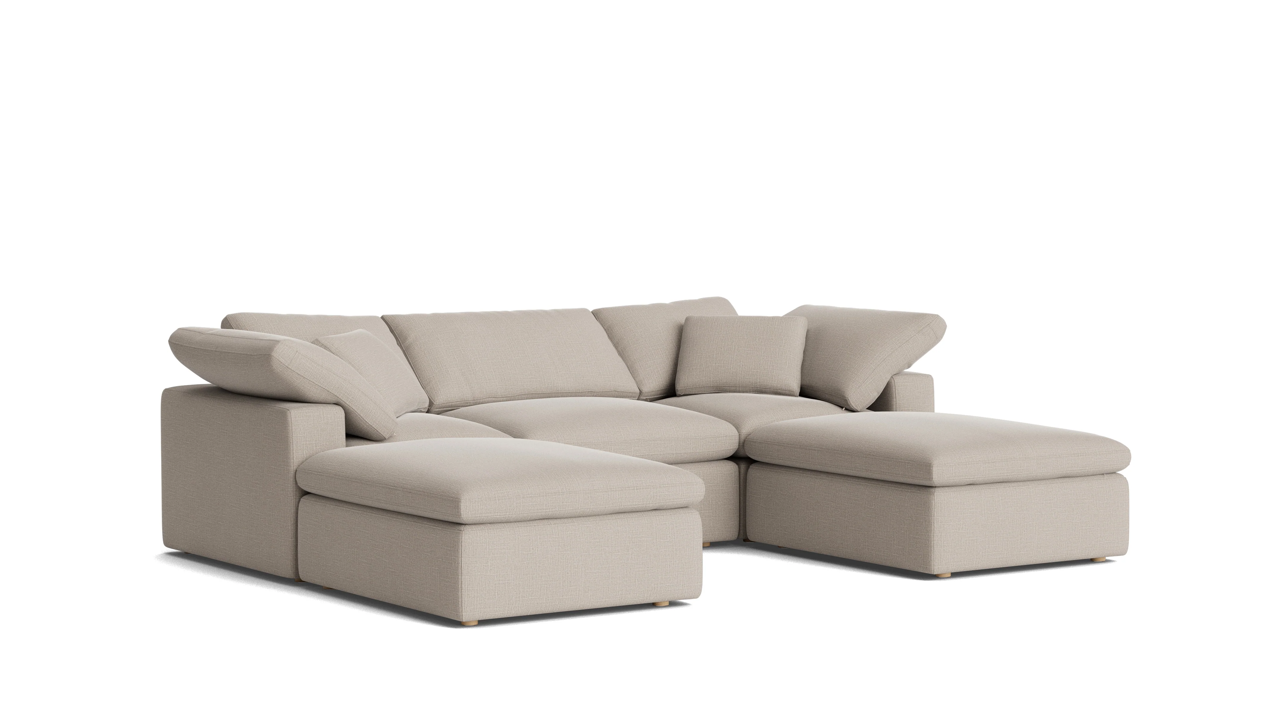 Movie Night™ 5-Piece Modular U-Shaped Sectional, Standard, Light Pebble - Image 3