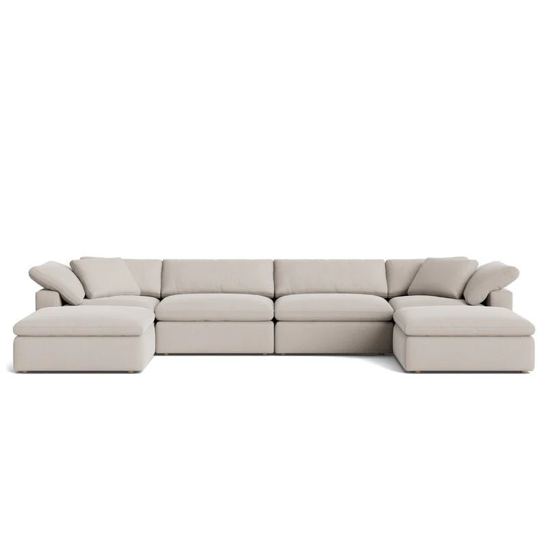 Movie Night™ 6-Piece Modular U-Shaped Sectional, Large, Clay