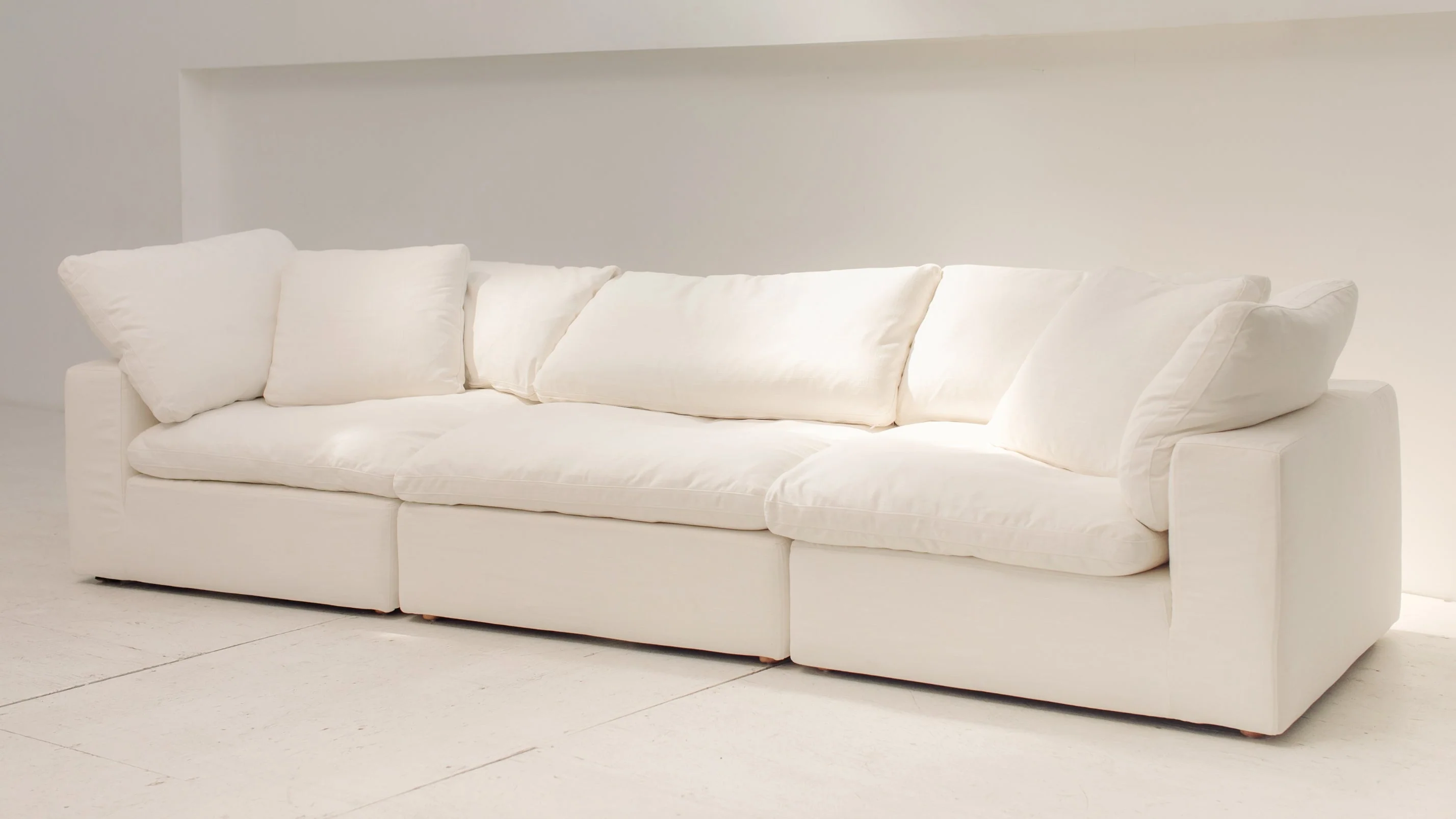 Movie Night™ 3-Piece Modular Sofa, Large, Cream Linen - Image 7