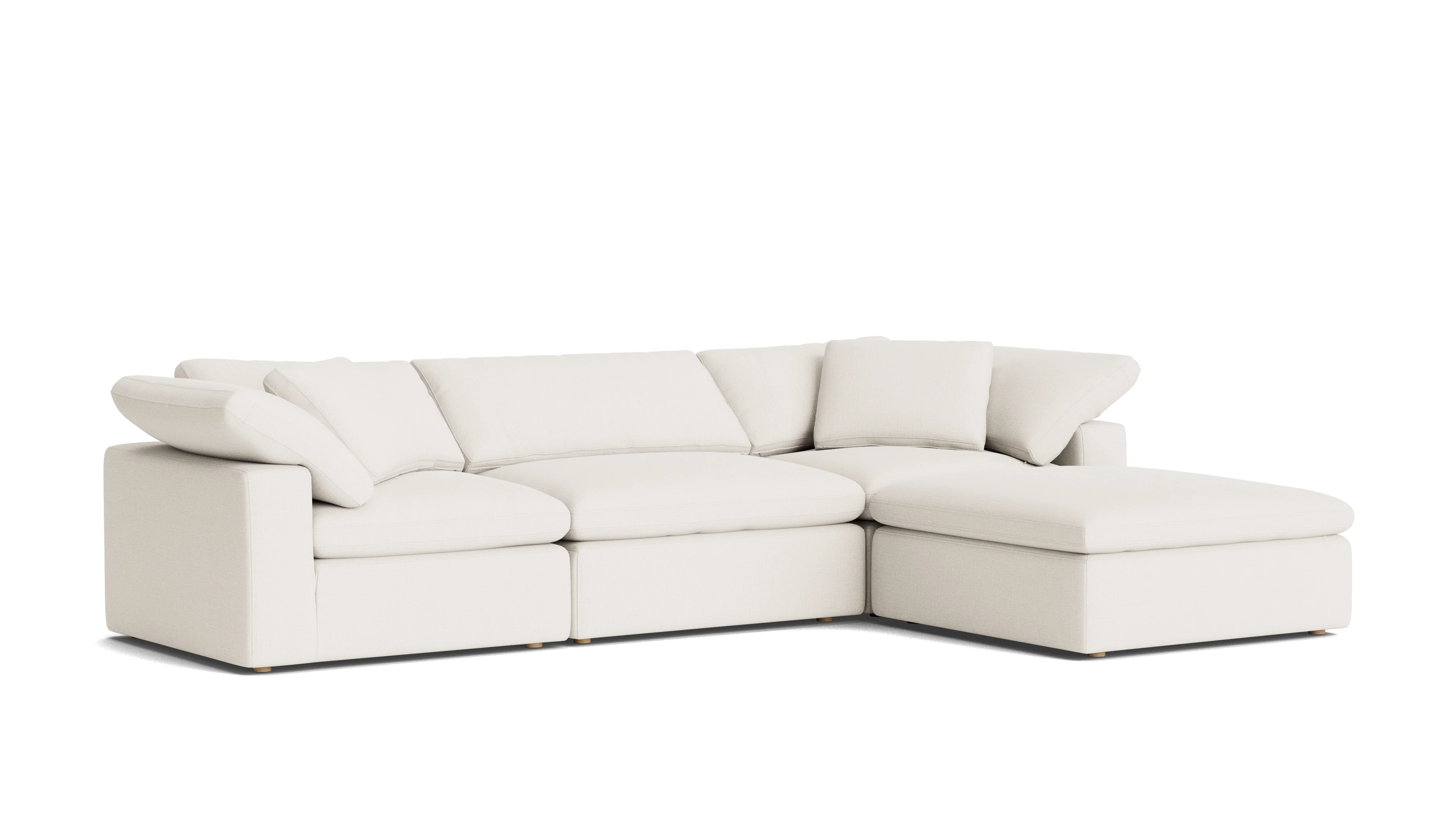 Movie Night™ 4-Piece Modular Sectional, Large, Cream Linen - Image 3