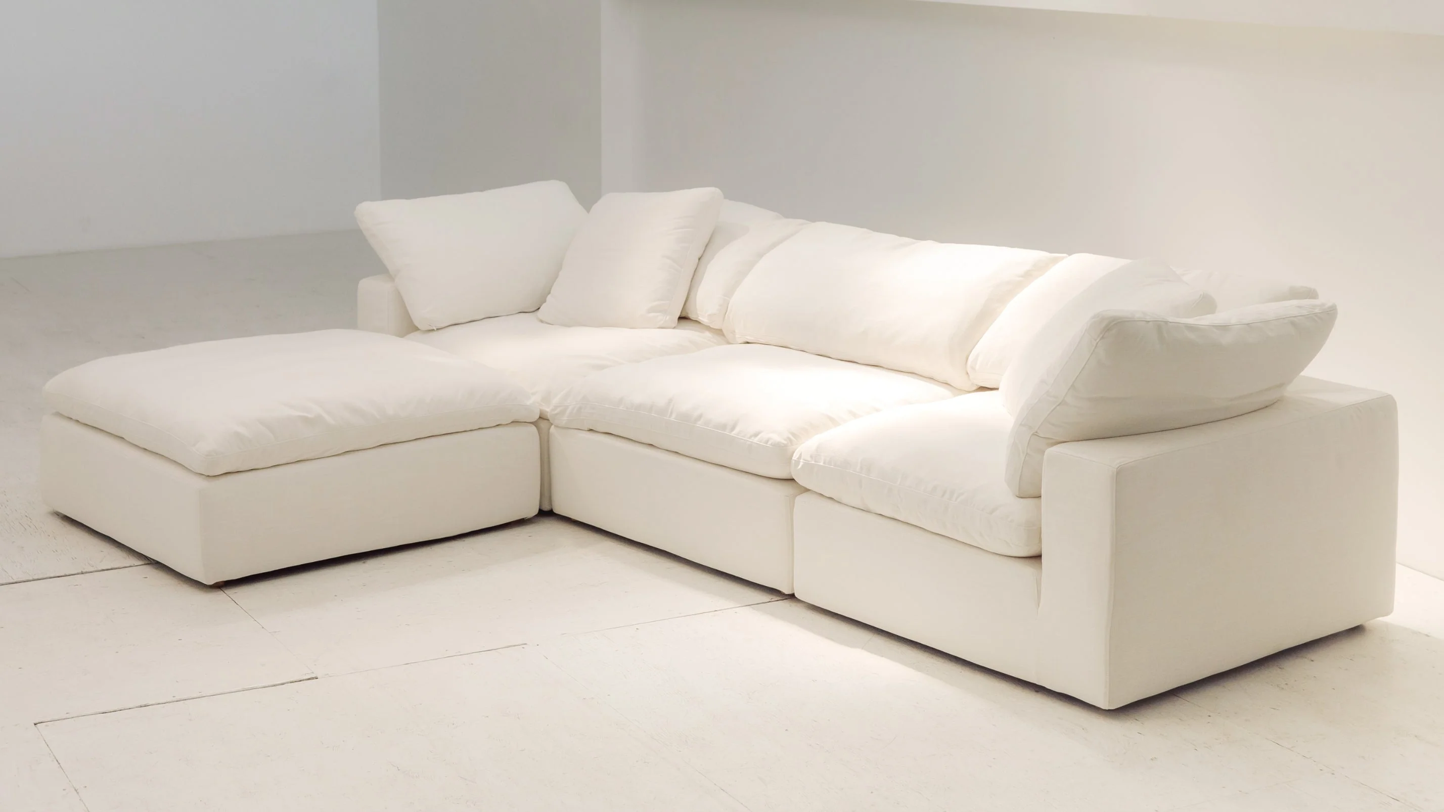Movie Night™ 4-Piece Modular Sectional, Large, Cream Linen - Image 6