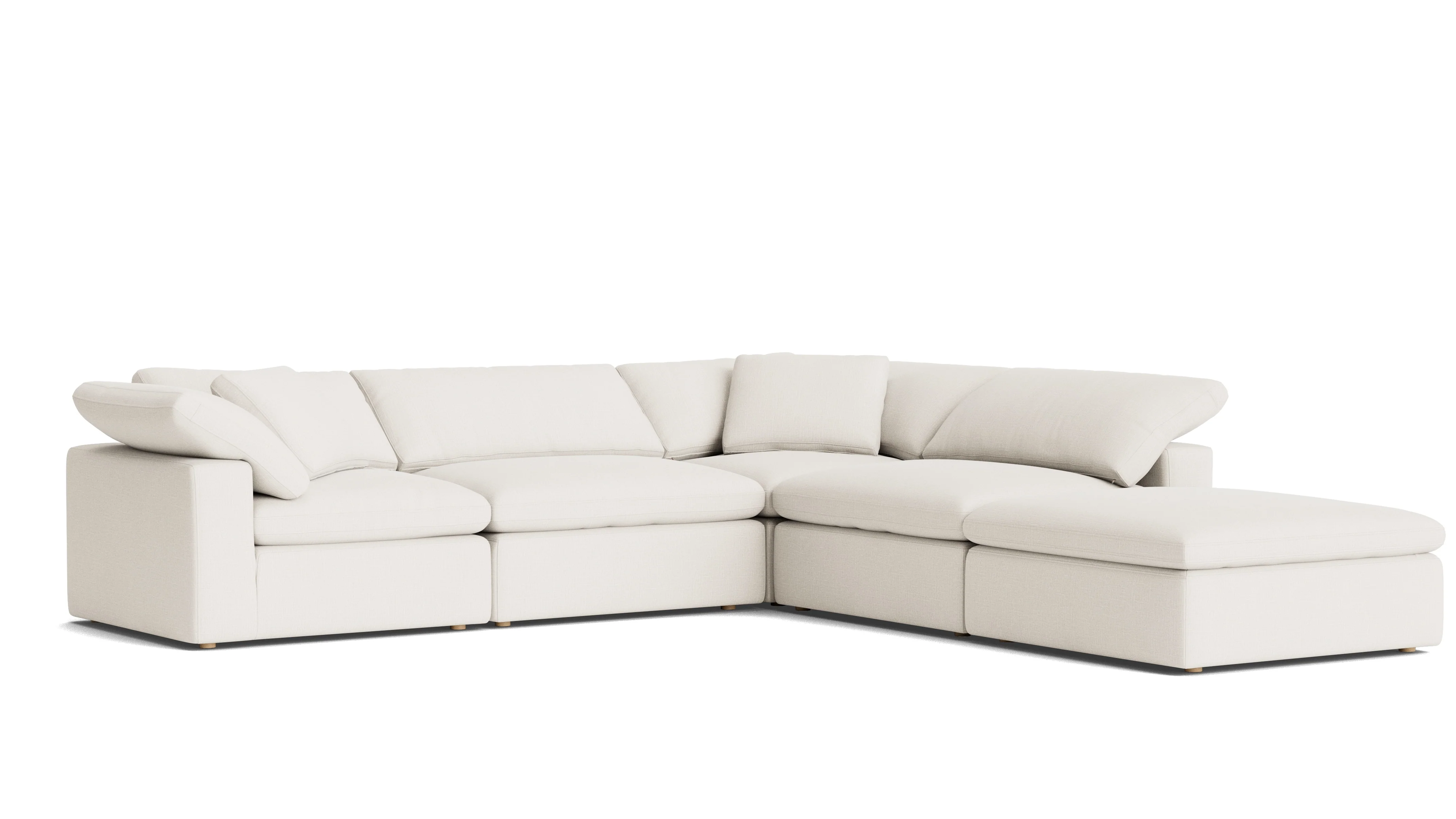 Movie Night™ 5-Piece Modular Sectional, Large, Cream Linen - Image 3