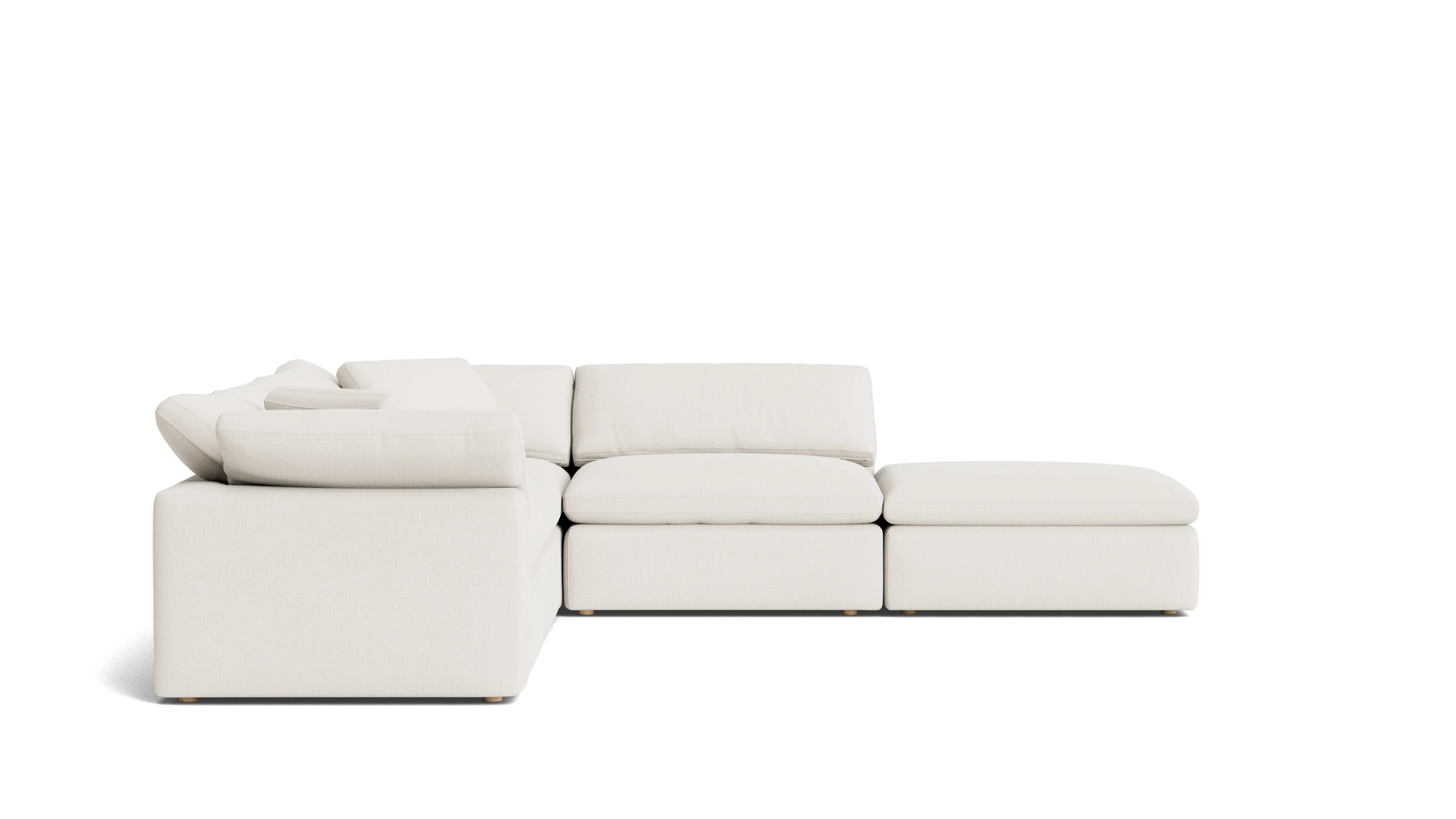 Movie Night™ 5-Piece Modular Sectional, Large, Cream Linen - Image 4