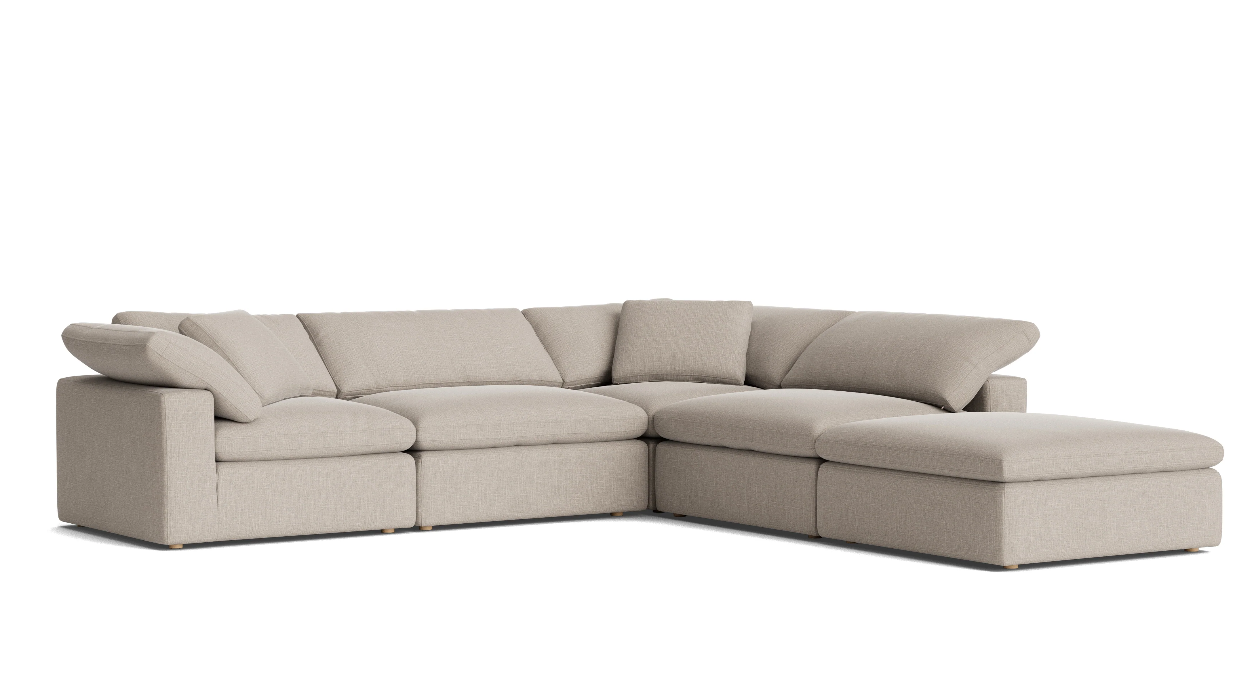 Movie Night™ 5-Piece Modular Sectional, Large, Light Pebble - Image 3
