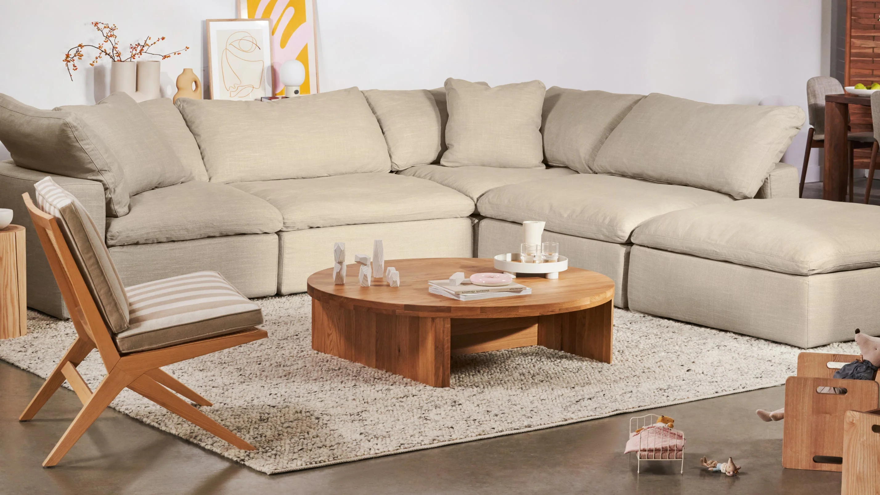 Movie Night™ 5-Piece Modular Sectional, Large, Light Pebble - Image 6