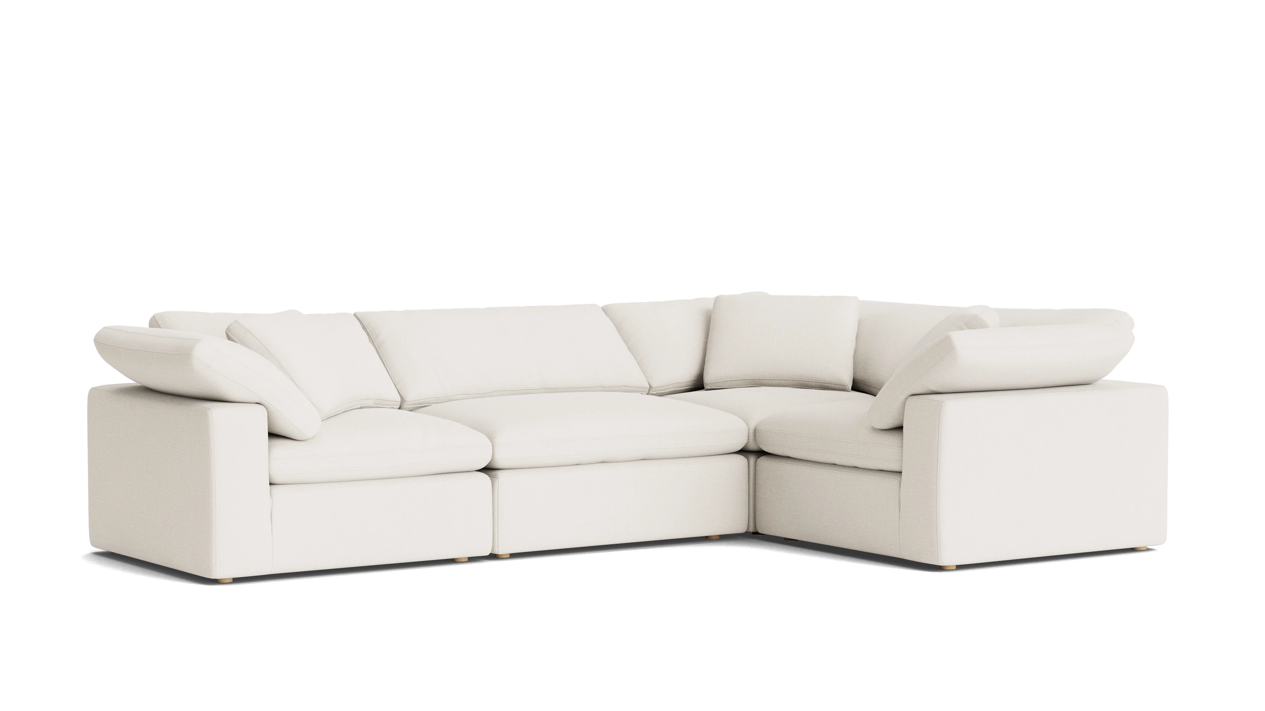 Movie Night™ 4-Piece Modular Sectional Closed, Large, Cream Linen - Image 3
