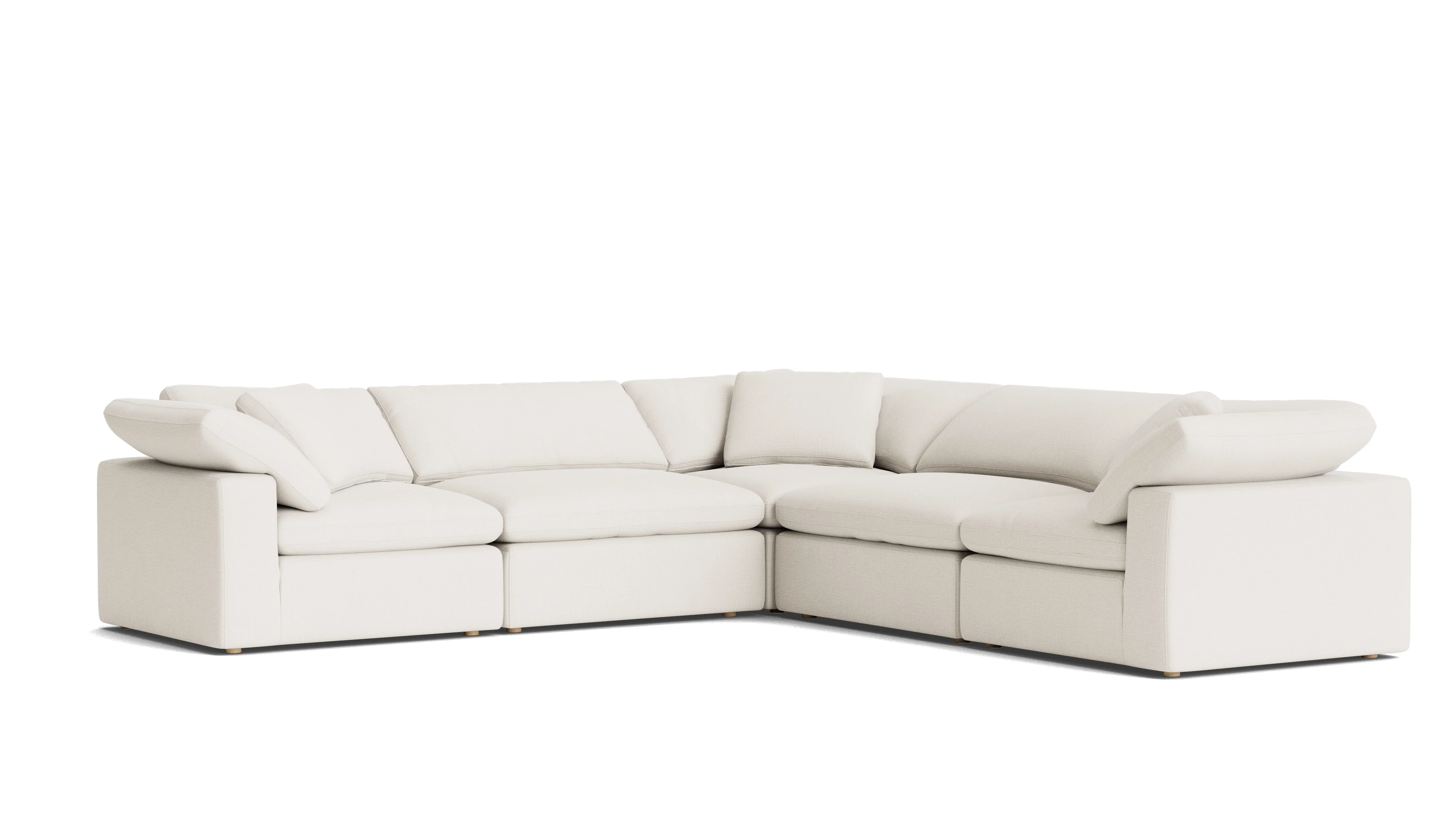 Movie Night™ 5-Piece Modular Sectional Closed, Large, Cream Linen - Image 3