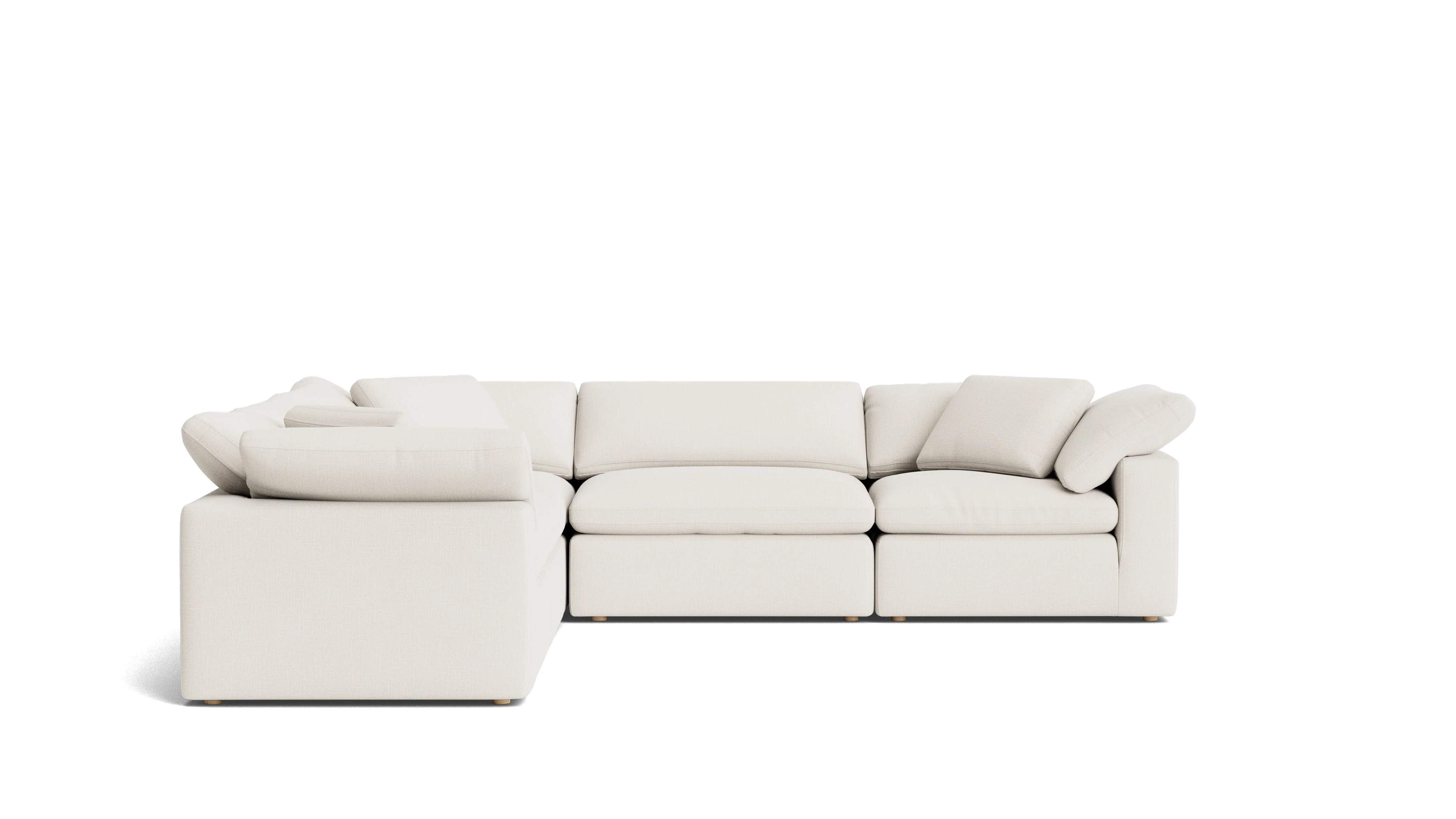 Movie Night™ 5-Piece Modular Sectional Closed, Large, Cream Linen - Image 4