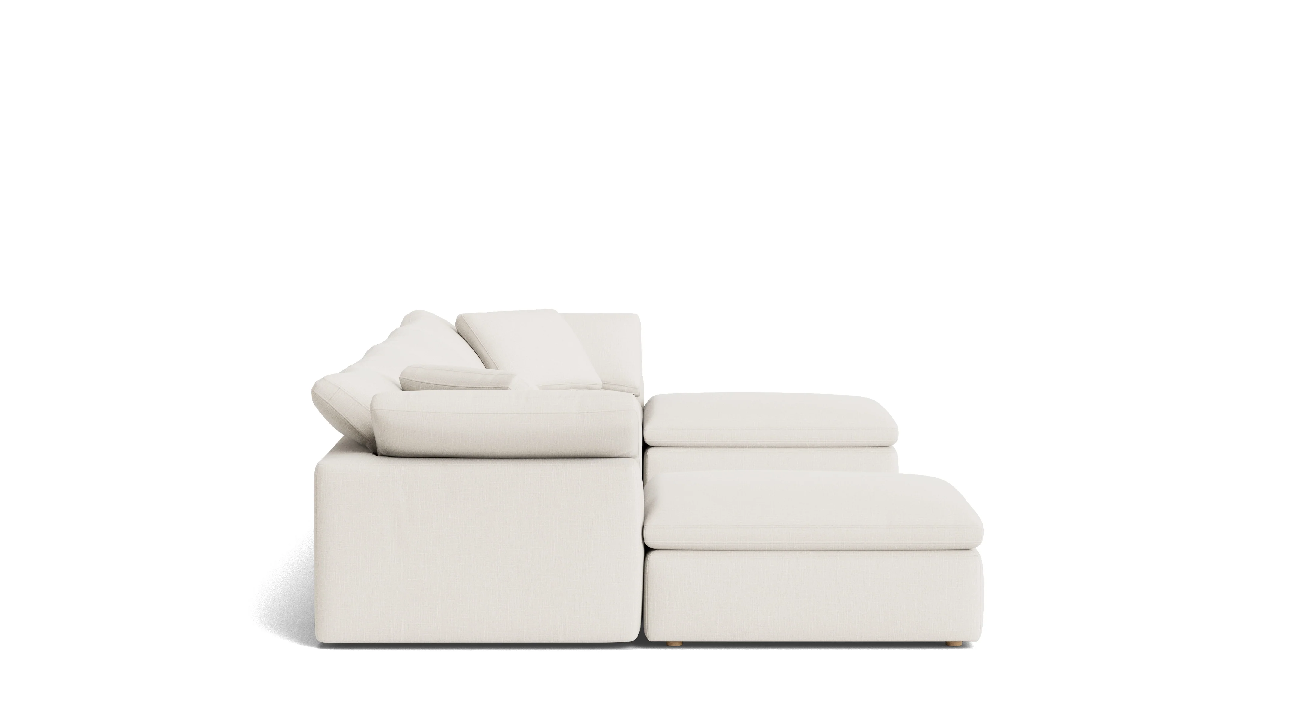 Movie Night™ 6-Piece Modular U-Shaped Sectional, Large, Cream Linen - Image 4