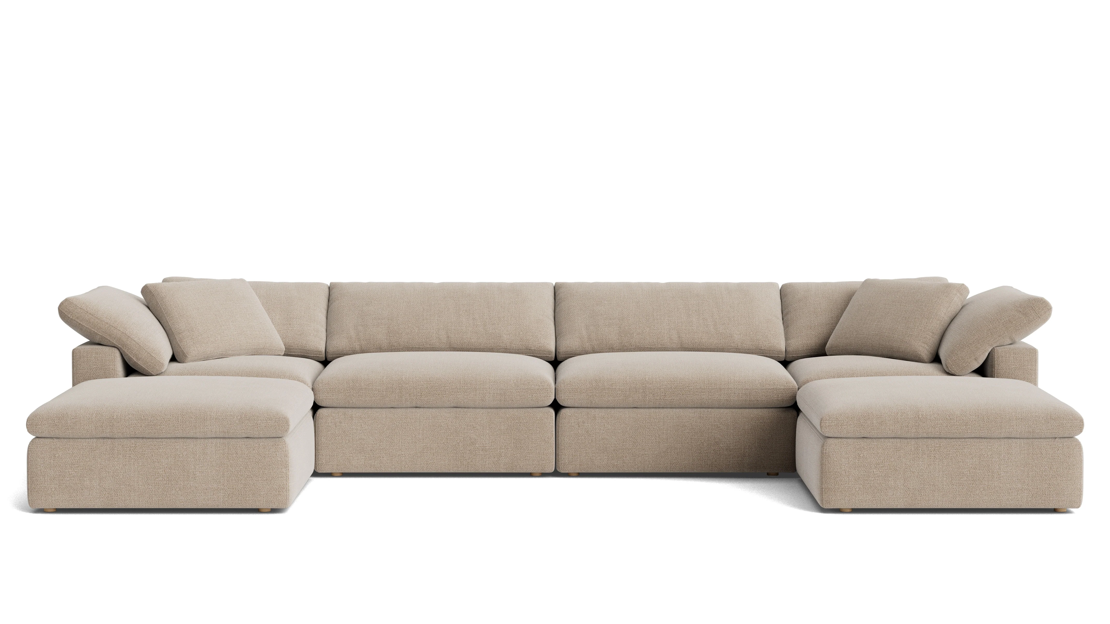 Movie Night™ 6-Piece Modular U-Shaped Sectional, Large, Champagne - Image 2