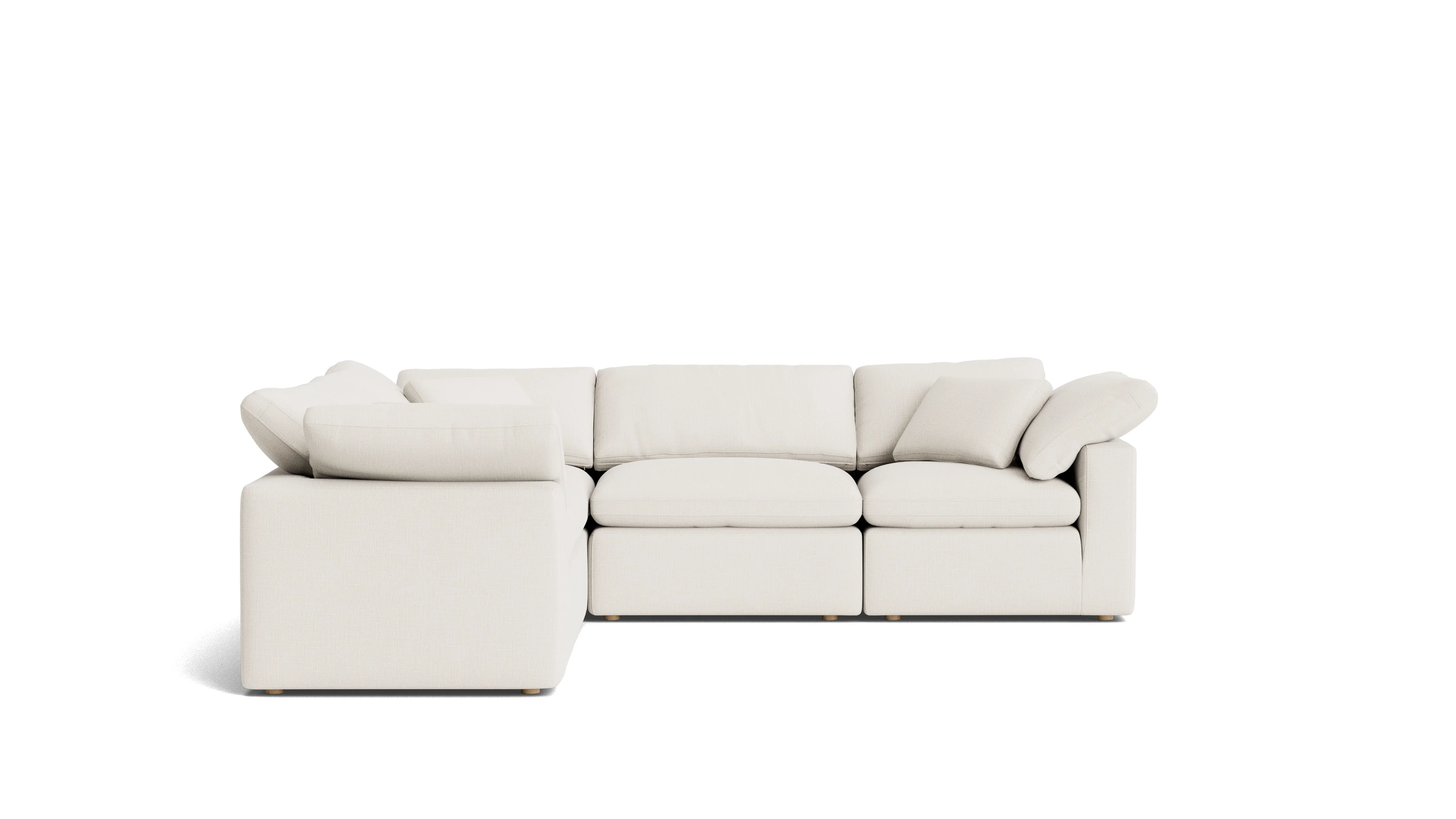 Movie Night™ 5-Piece Modular Sectional Closed, Standard, Cream Linen - Image 4