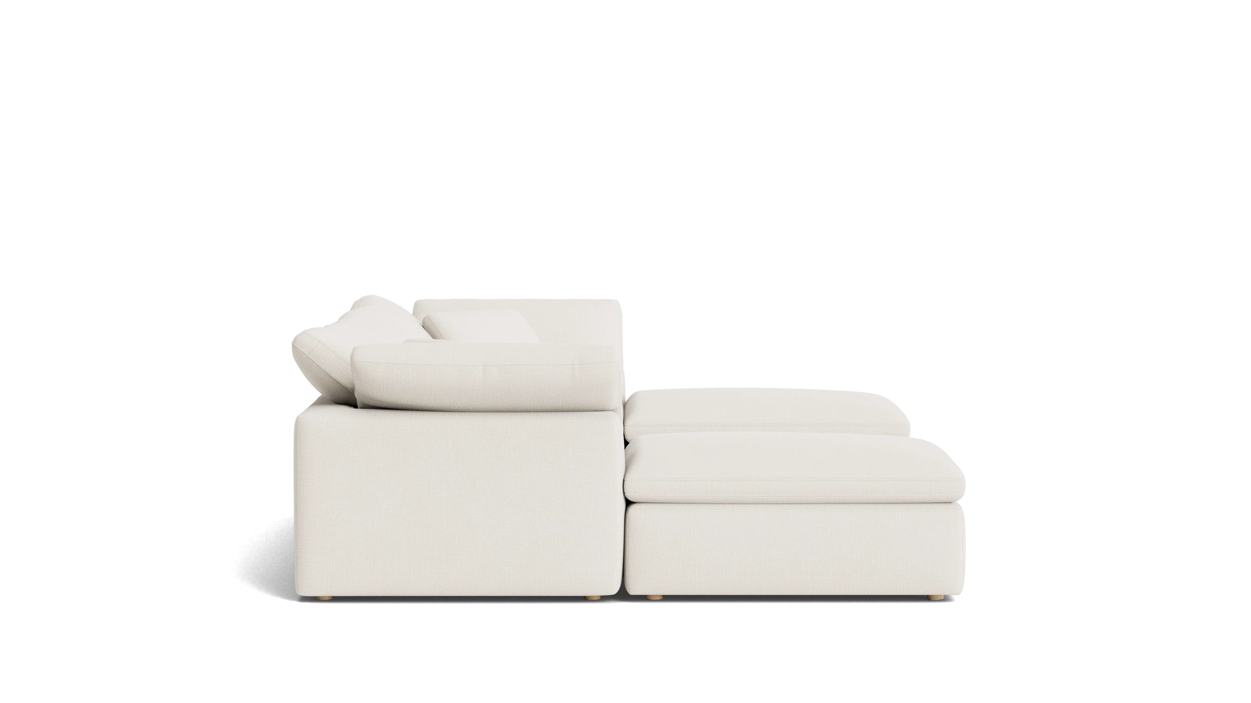Movie Night™ 5-Piece Modular U-Shaped Sectional, Standard, Cream Linen - Image 4