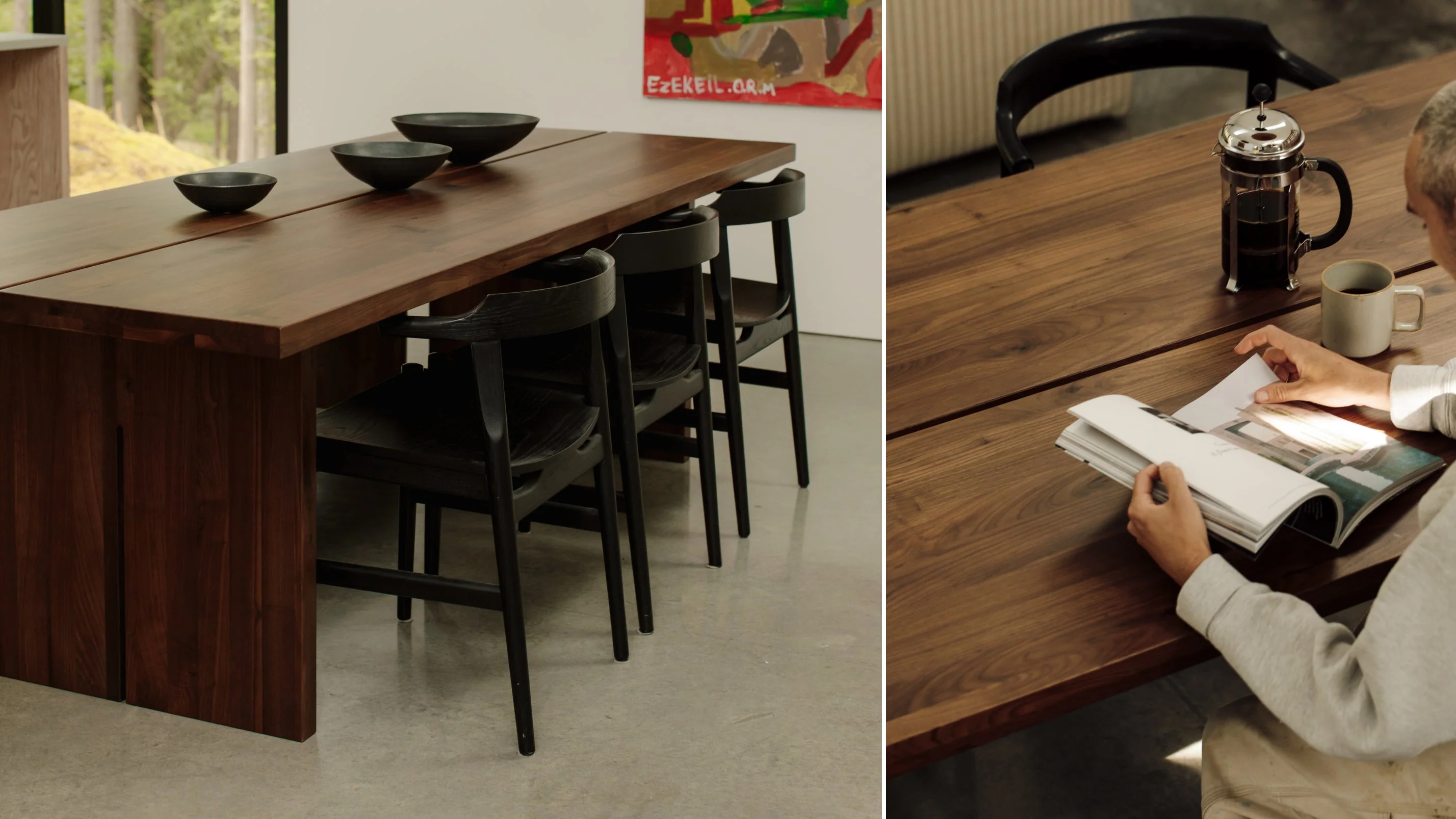 Plane Dining Table, Seats 6-8 People, American Walnut - Image 9