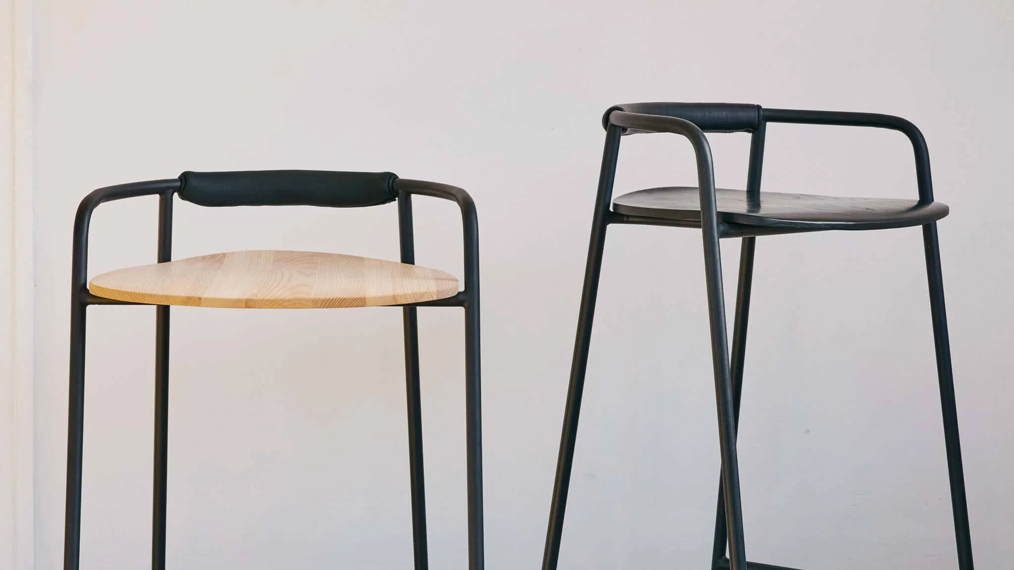 Slow Mornings Stool, Counter, Natural/Black Metal - Image 3