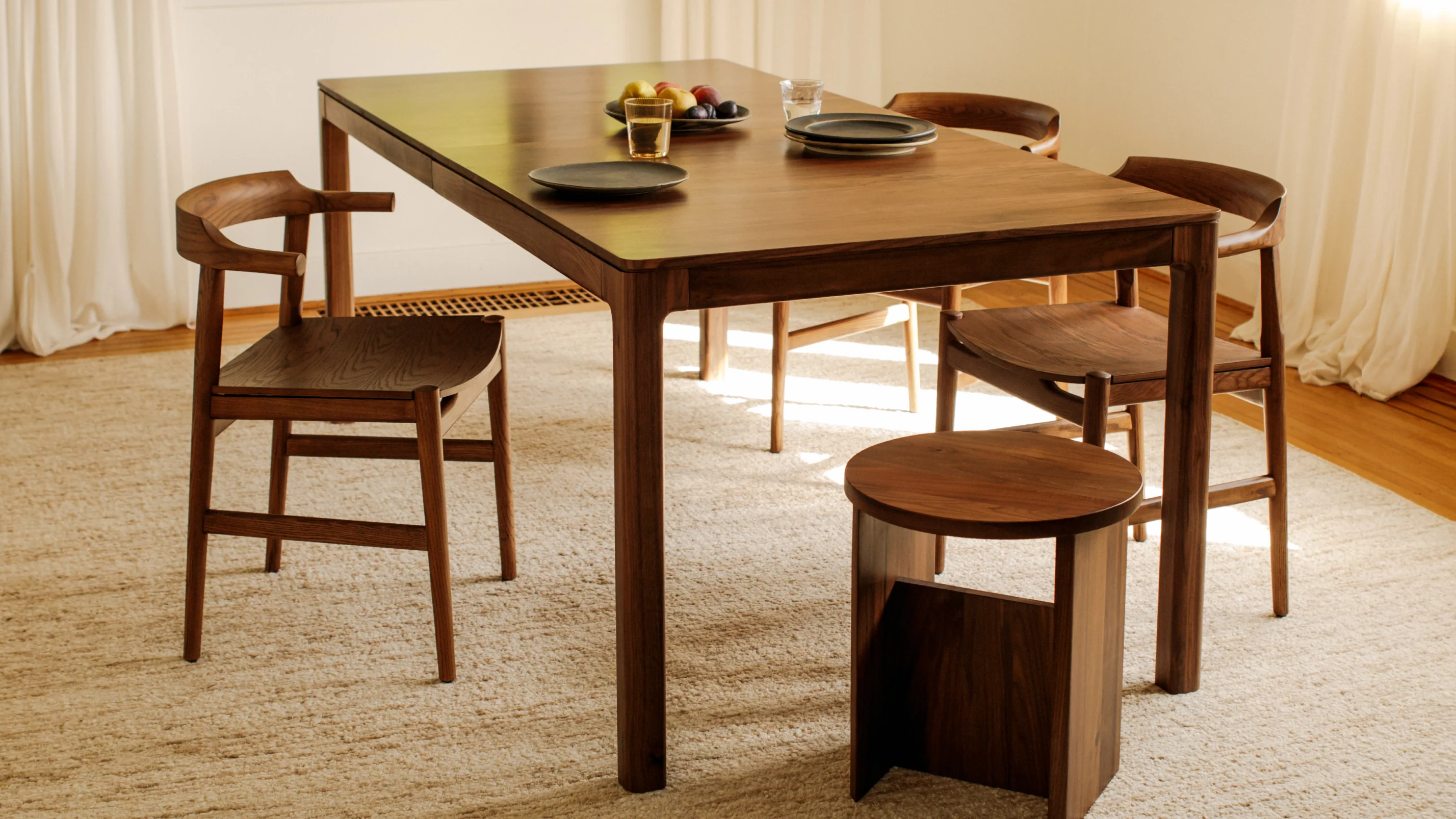 Tuck In Dining Chair, Wood Seat, Stained Walnut - Image 7