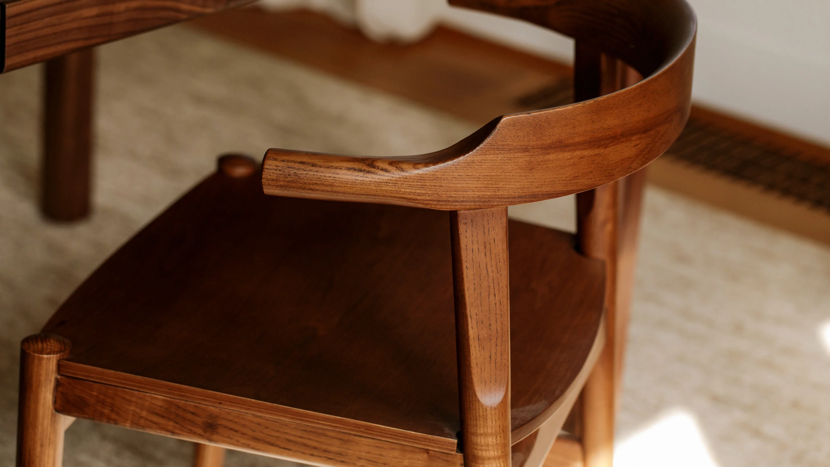 Tuck In Dining Chair, Wood Seat, Stained Walnut - Image 8
