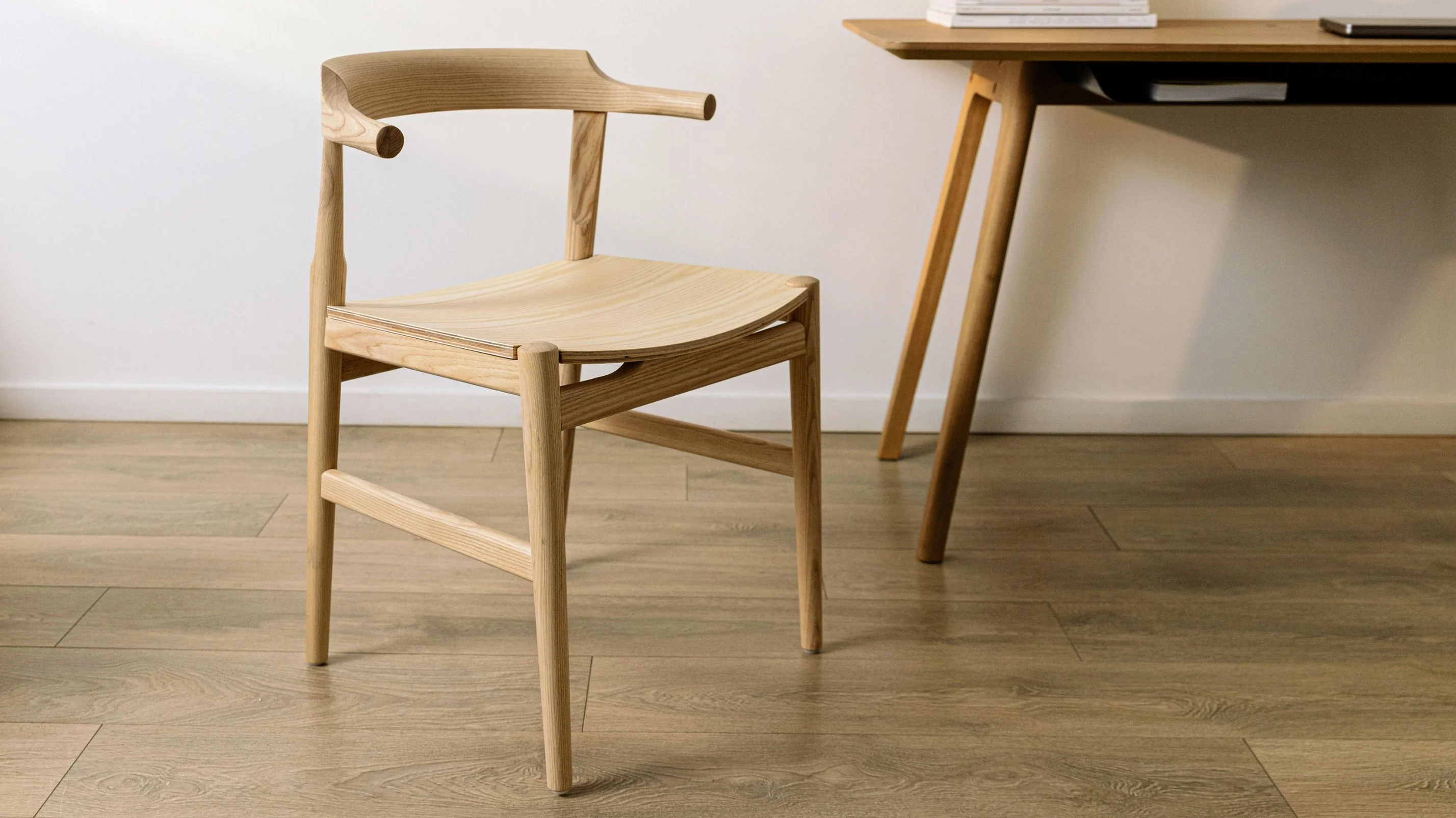 Tuck In Dining Chair, Wood Seat, Ash - Image 3